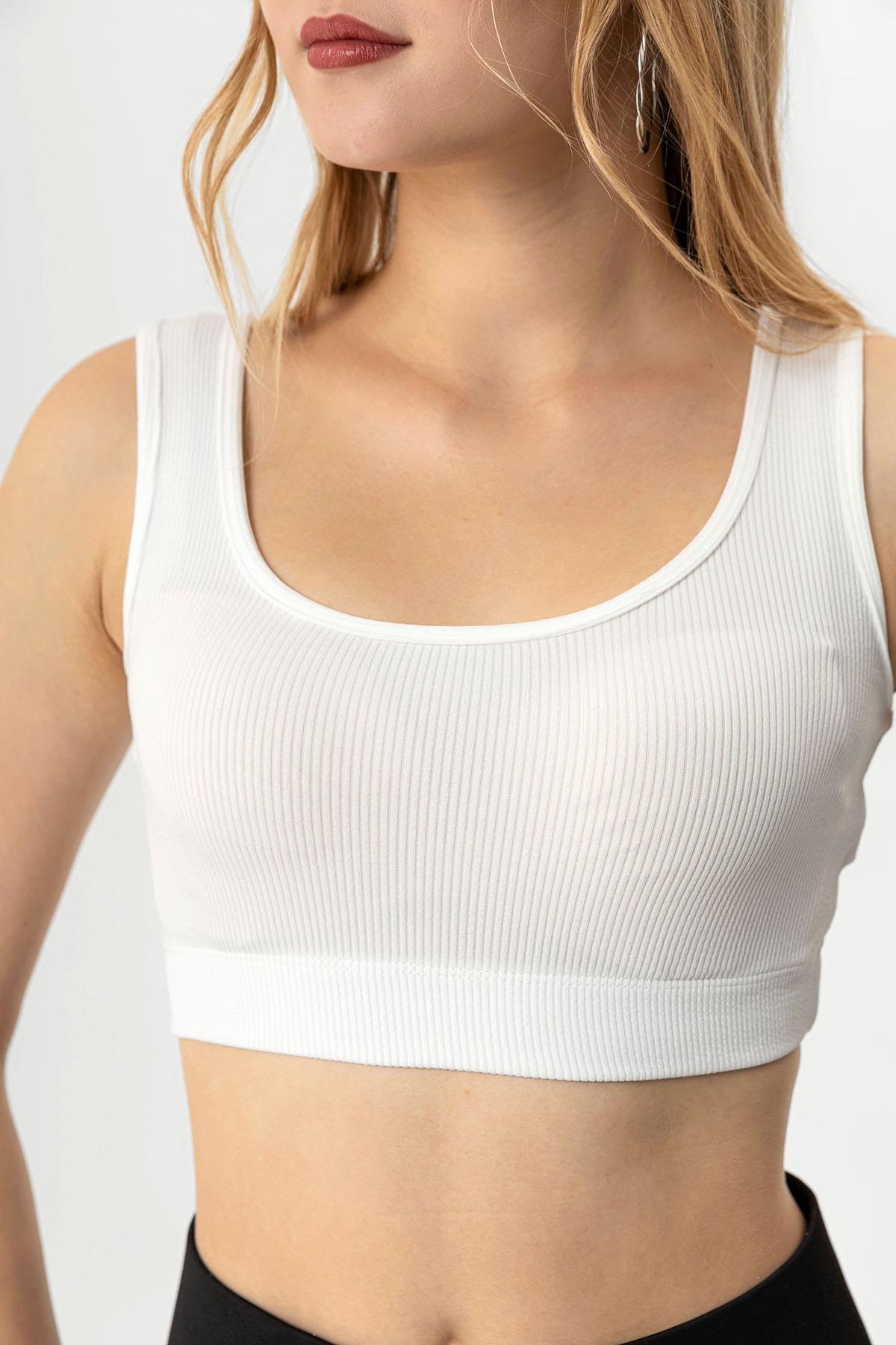 Kadın Kalın Askılı Crop Atlet