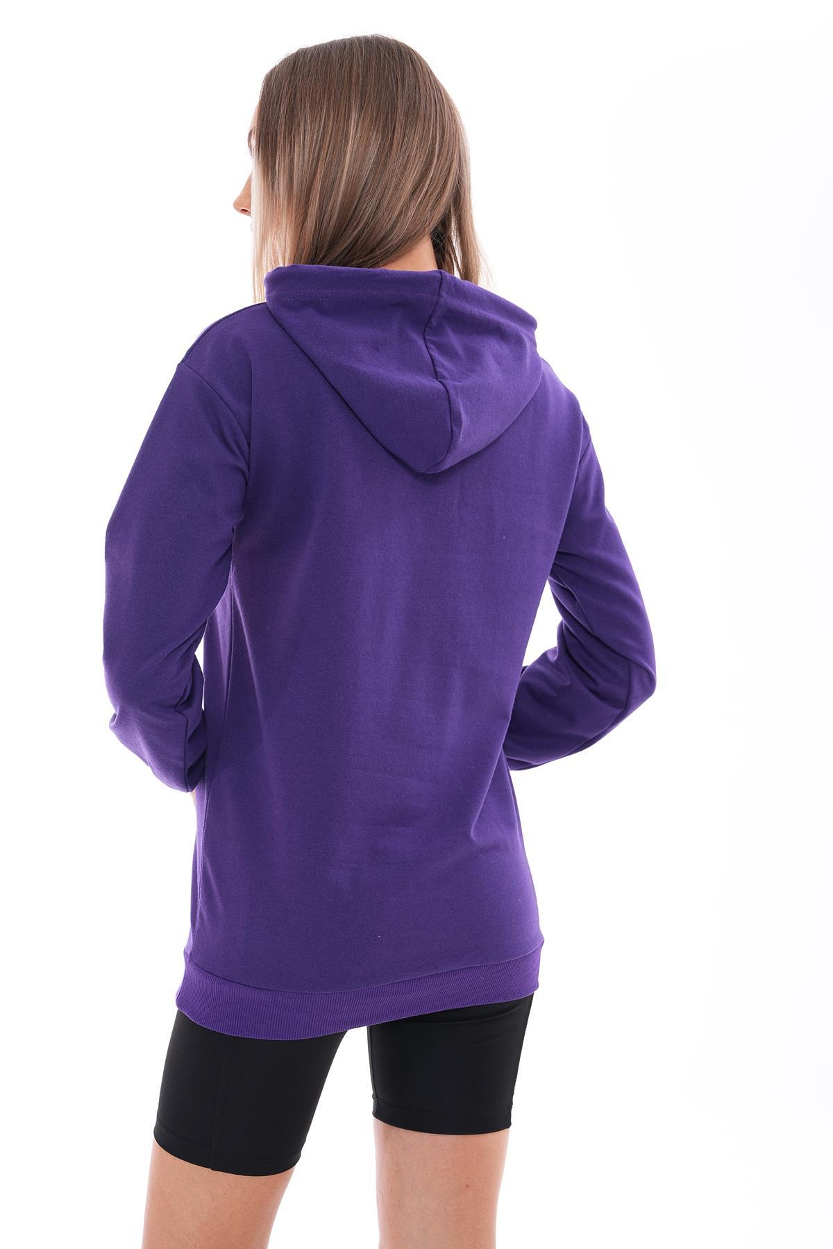 Kadın Kanguru Cepli Kapüşonlu İki İplik Sweatshirt 245099 -