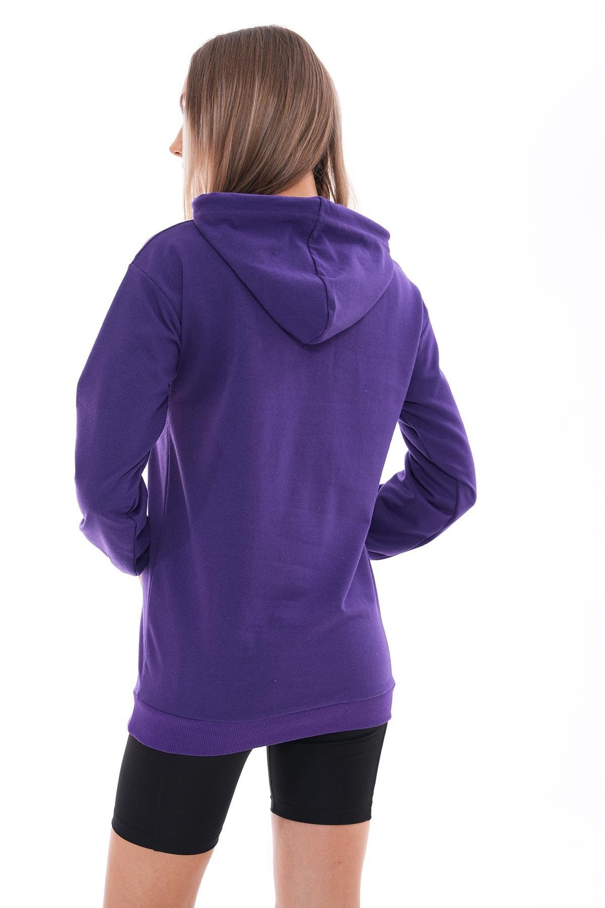 Kadın Kanguru Cepli Kapüşonlu İki İplik Sweatshirt 245099 -