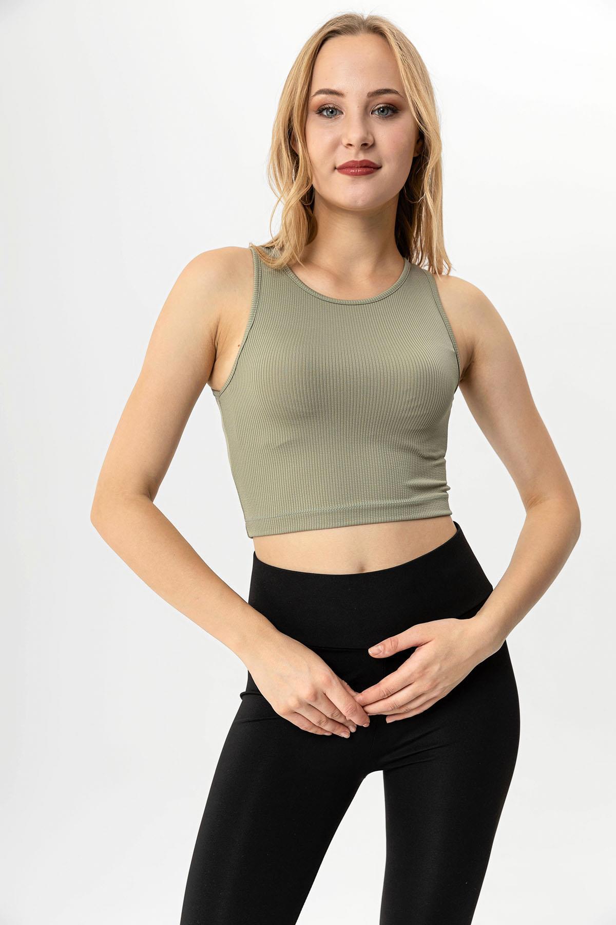 Kadın Kolsuz Crop Atlet