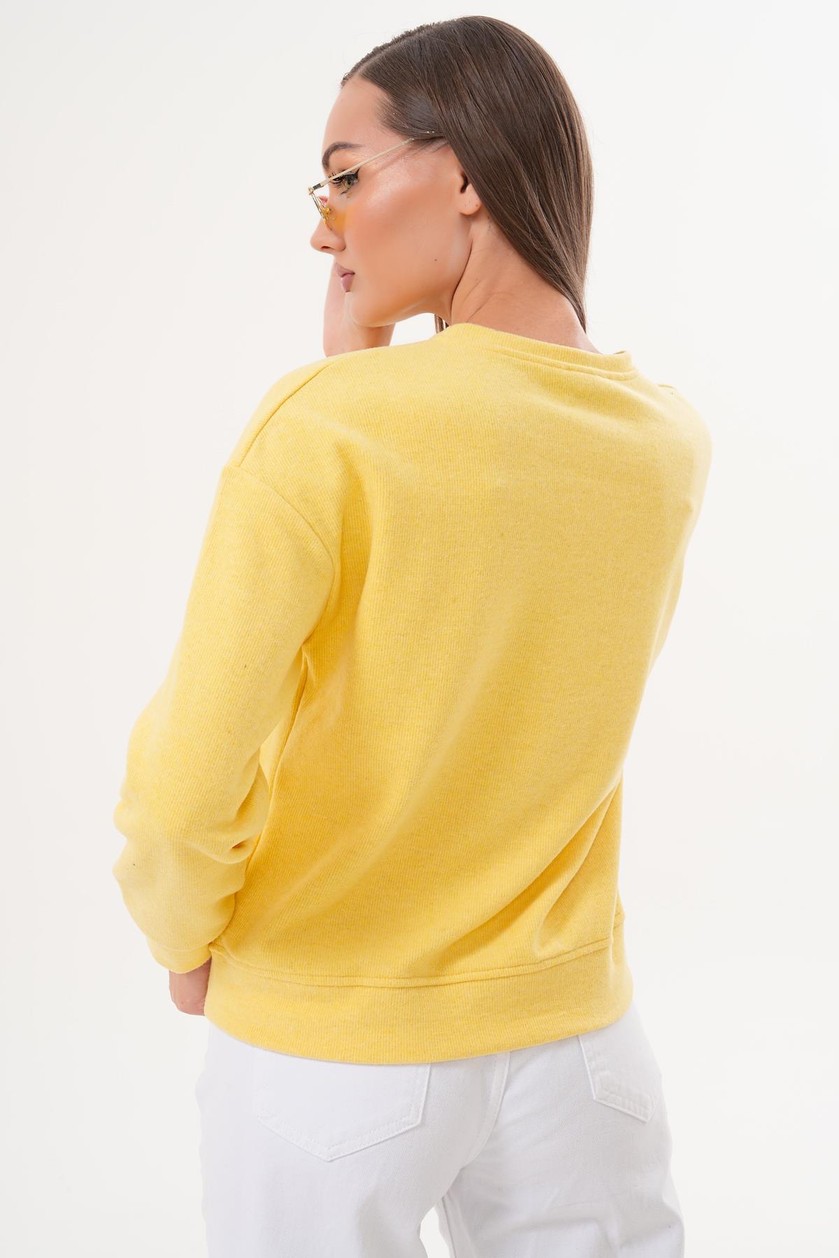 Kadın Nakış Detaylı Selanik Örme Sweatshirt 255076 -