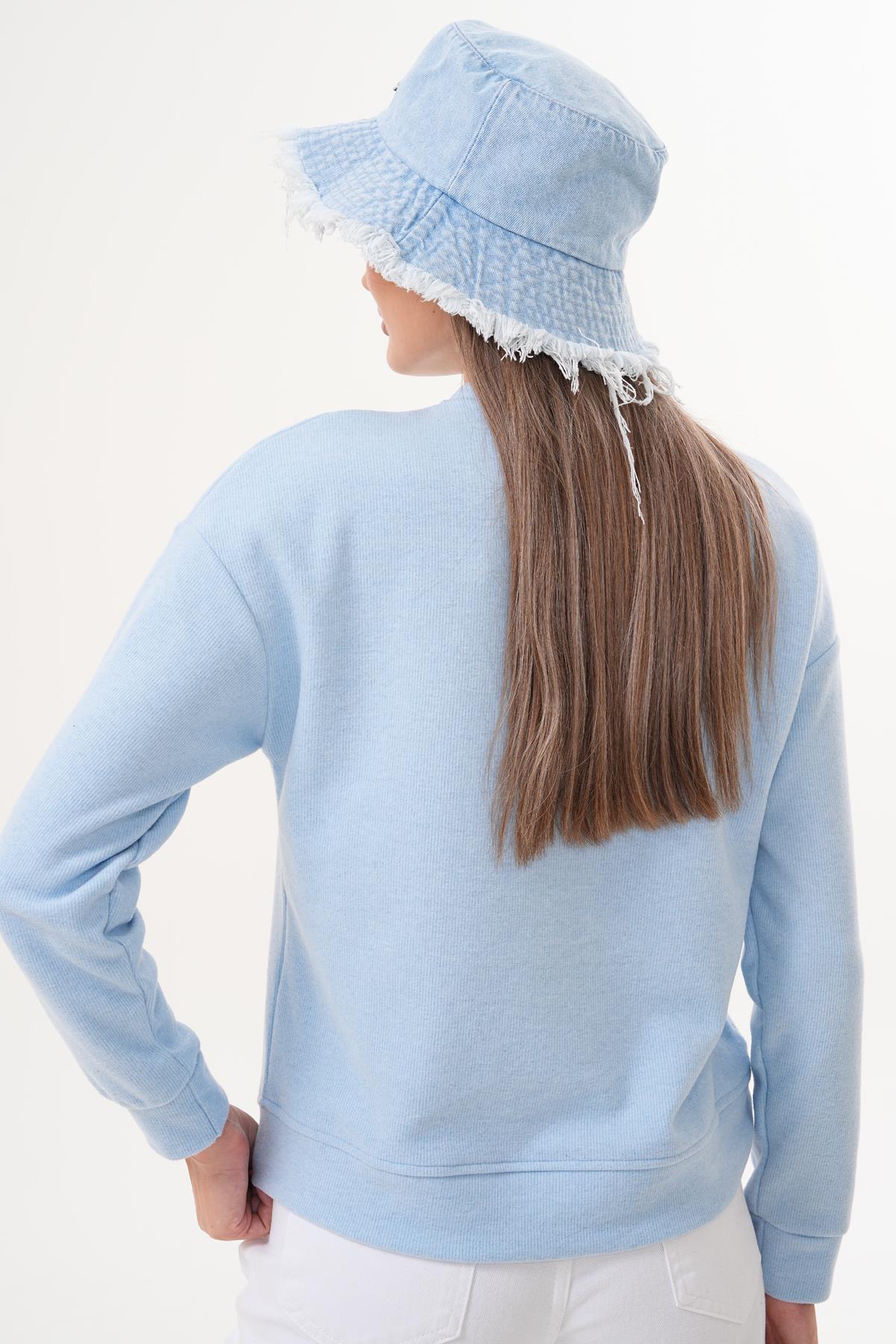 Kadın Nakış Detaylı Selanik Örme Sweatshirt 255076 -