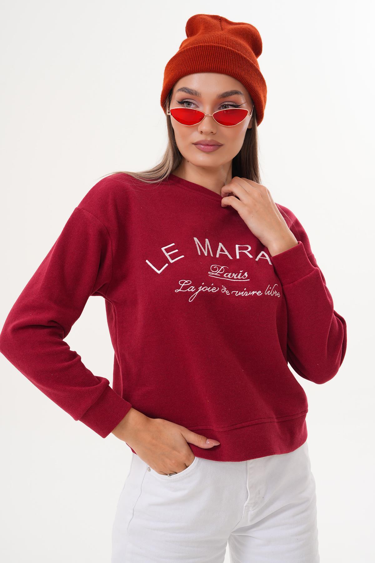 Kadın Nakış Detaylı Selanik Örme Sweatshirt 255076 -