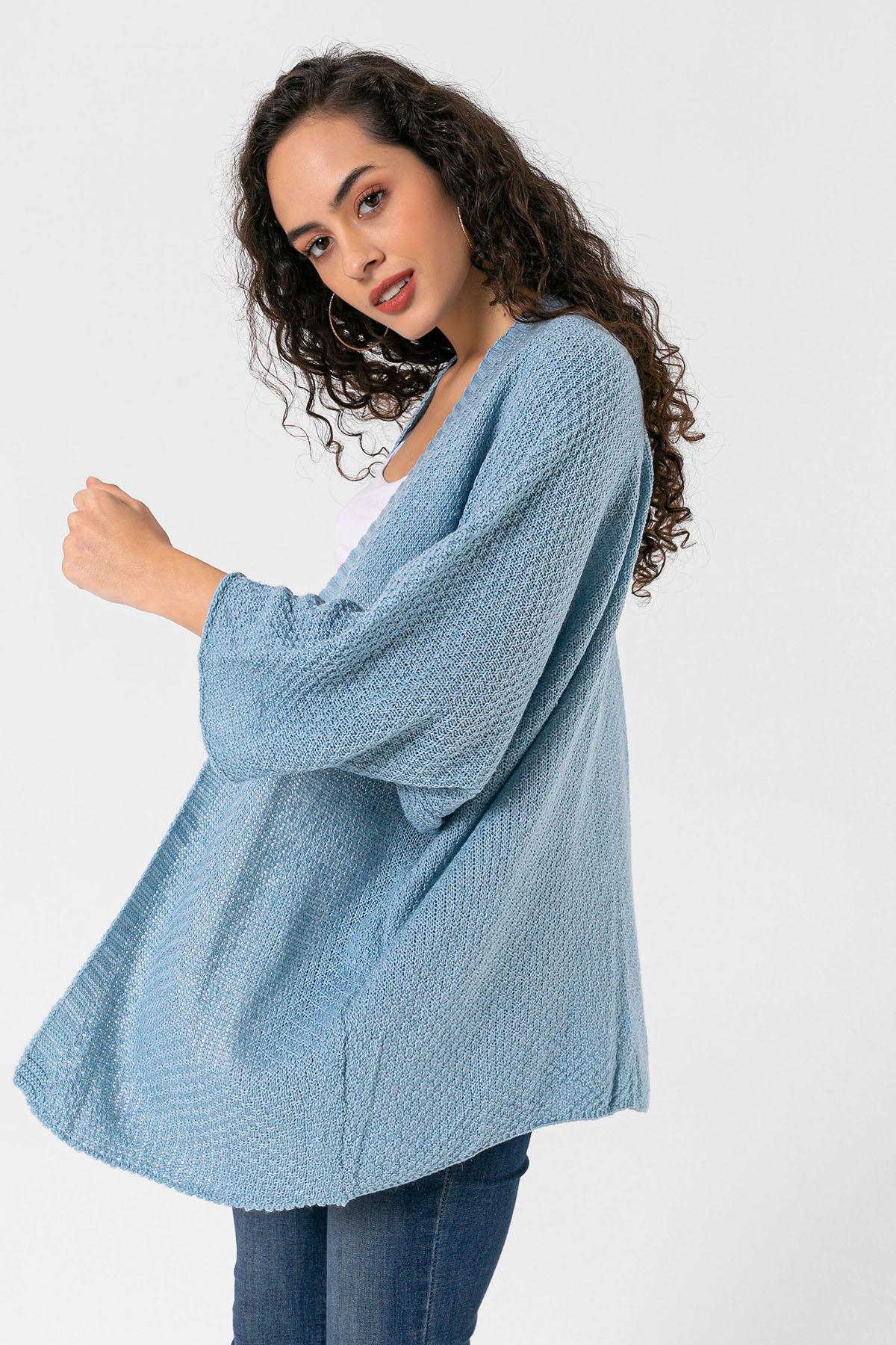 Kadın Önü Açık Oversize Hırka