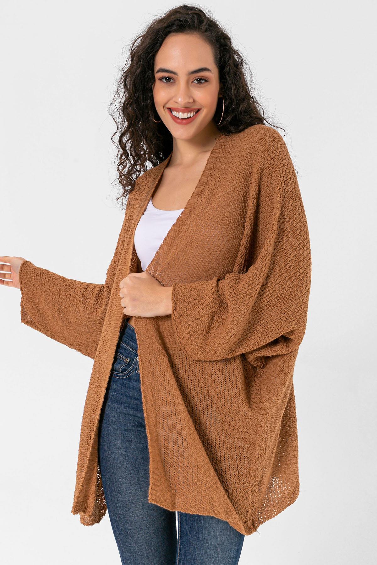 Kadın Önü Açık Oversize Hırka