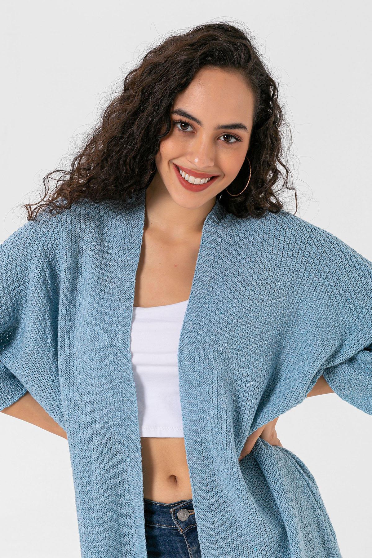 Kadın Önü Açık Oversize Hırka