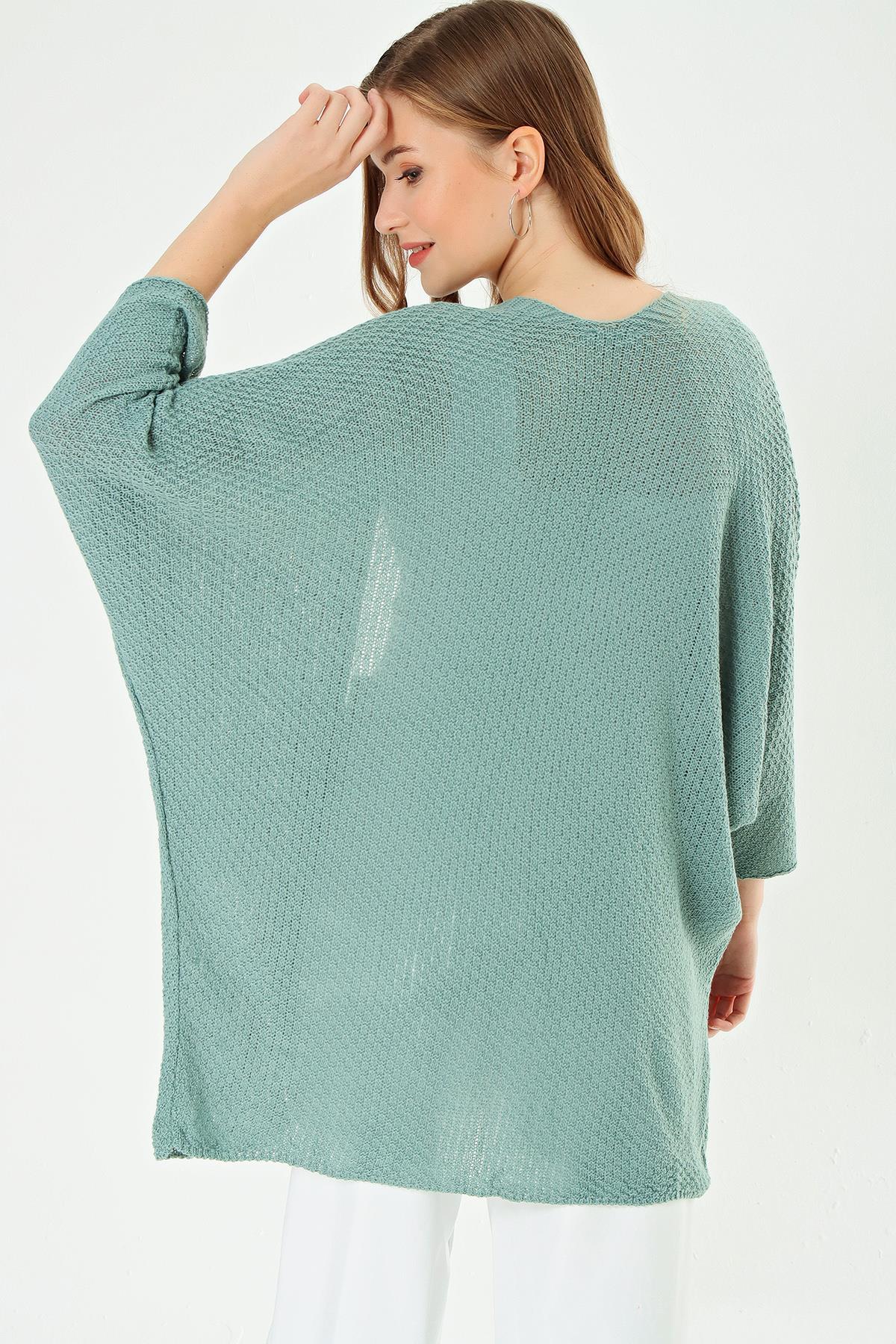 Kadın Önü Açık Oversize Hırka