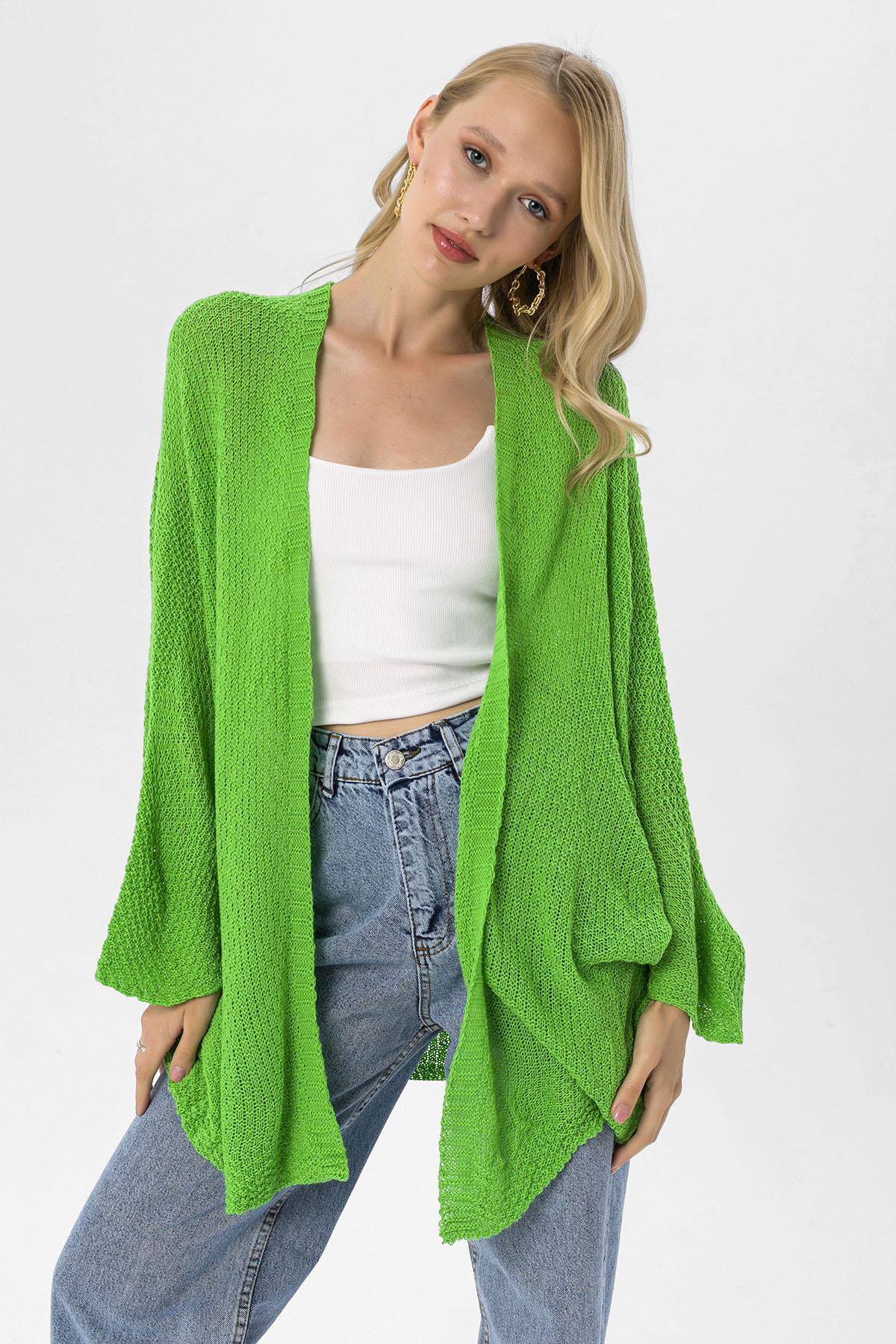 Kadın Önü Açık Oversize Hırka