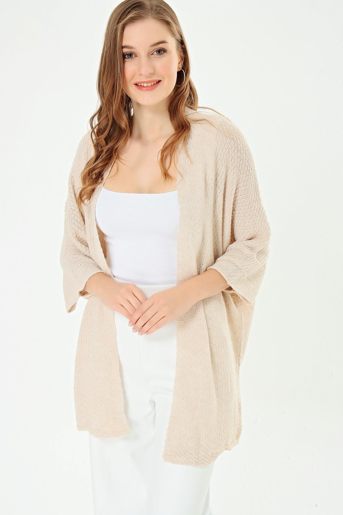 Kadın Önü Açık Oversize Hırka