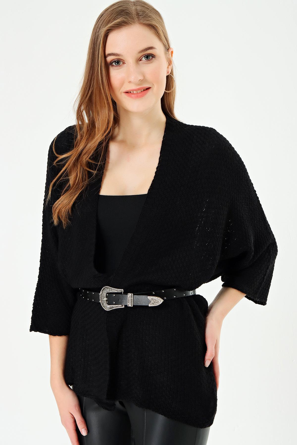 Kadın Önü Açık Oversize Hırka