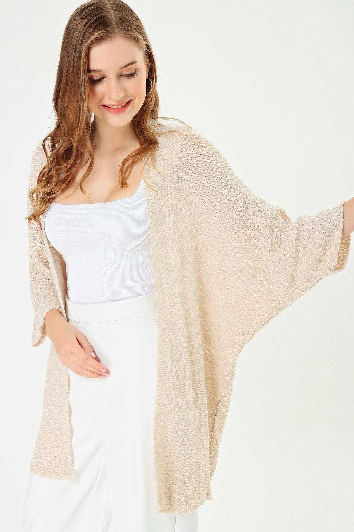 Kadın Önü Açık Oversize Hırka