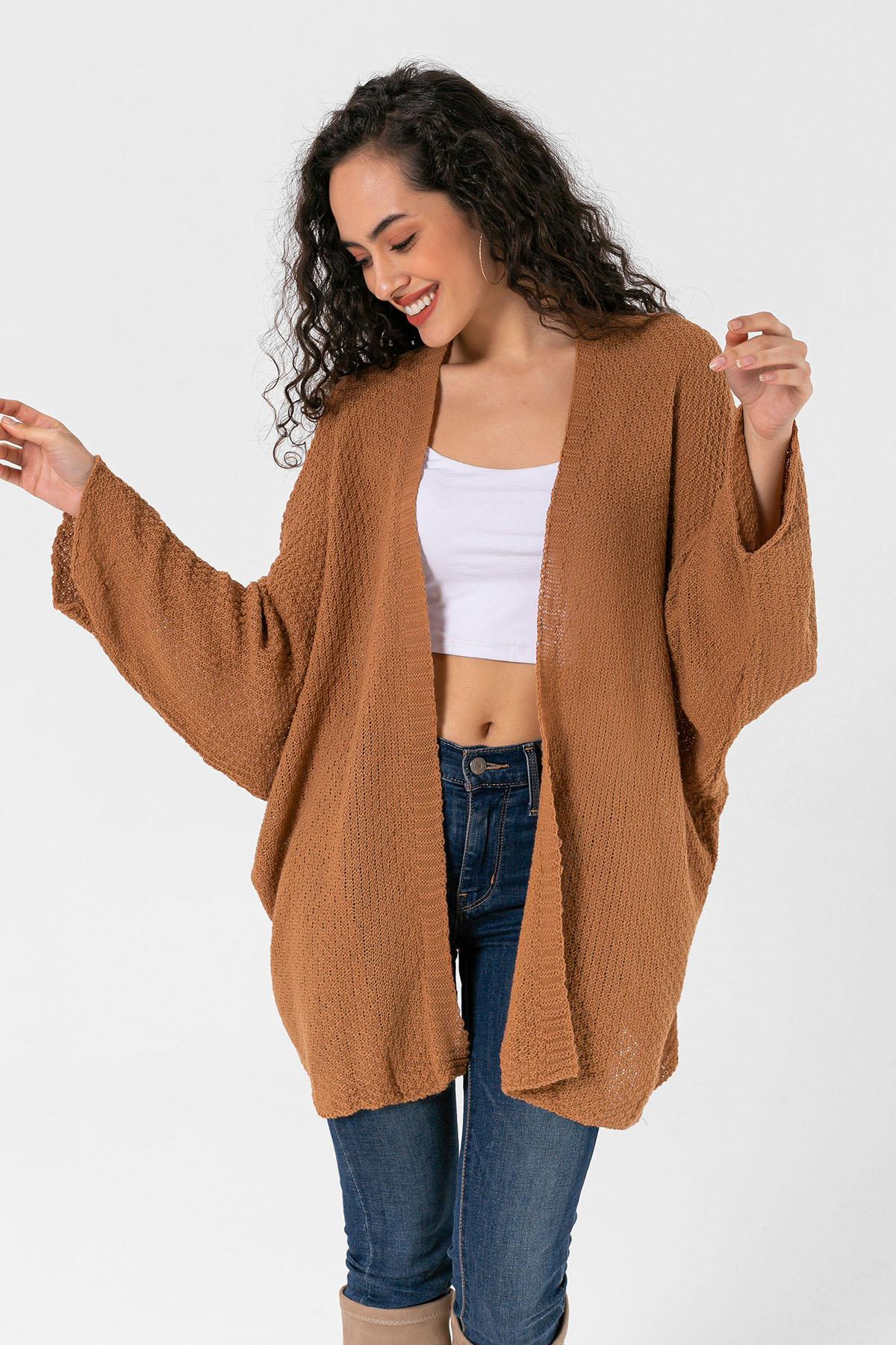 Kadın Önü Açık Oversize Hırka