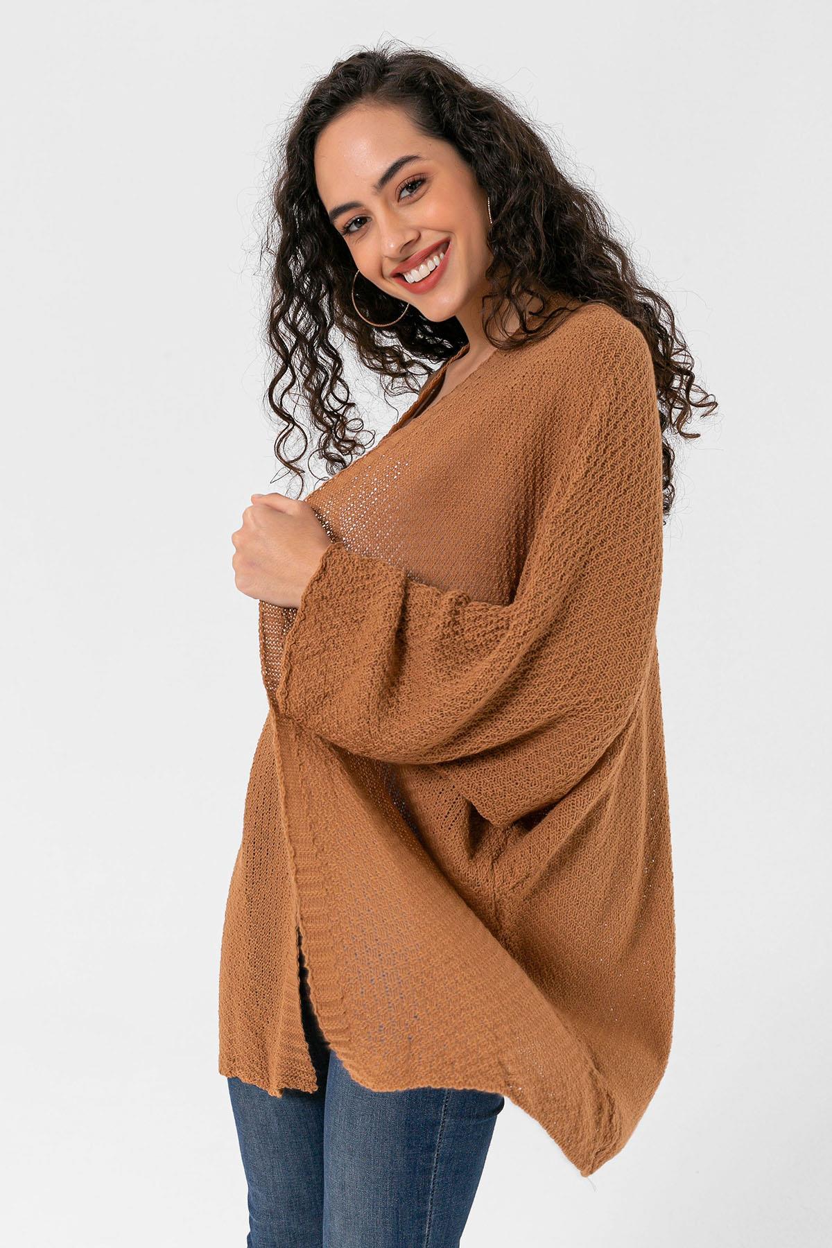 Kadın Önü Açık Oversize Hırka