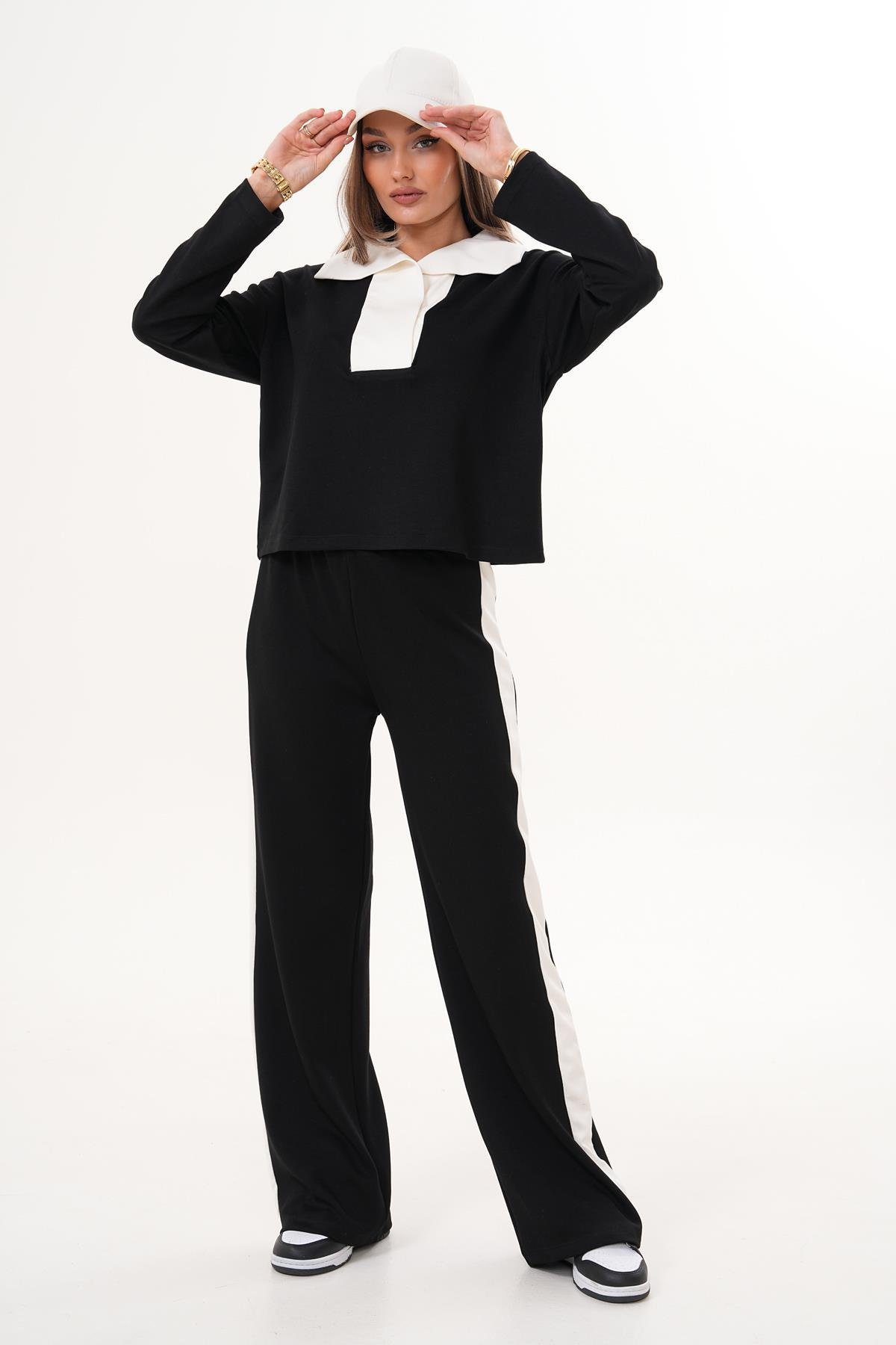 Kadın Pantolonlu Şerit Detaylı Takım 255359 -