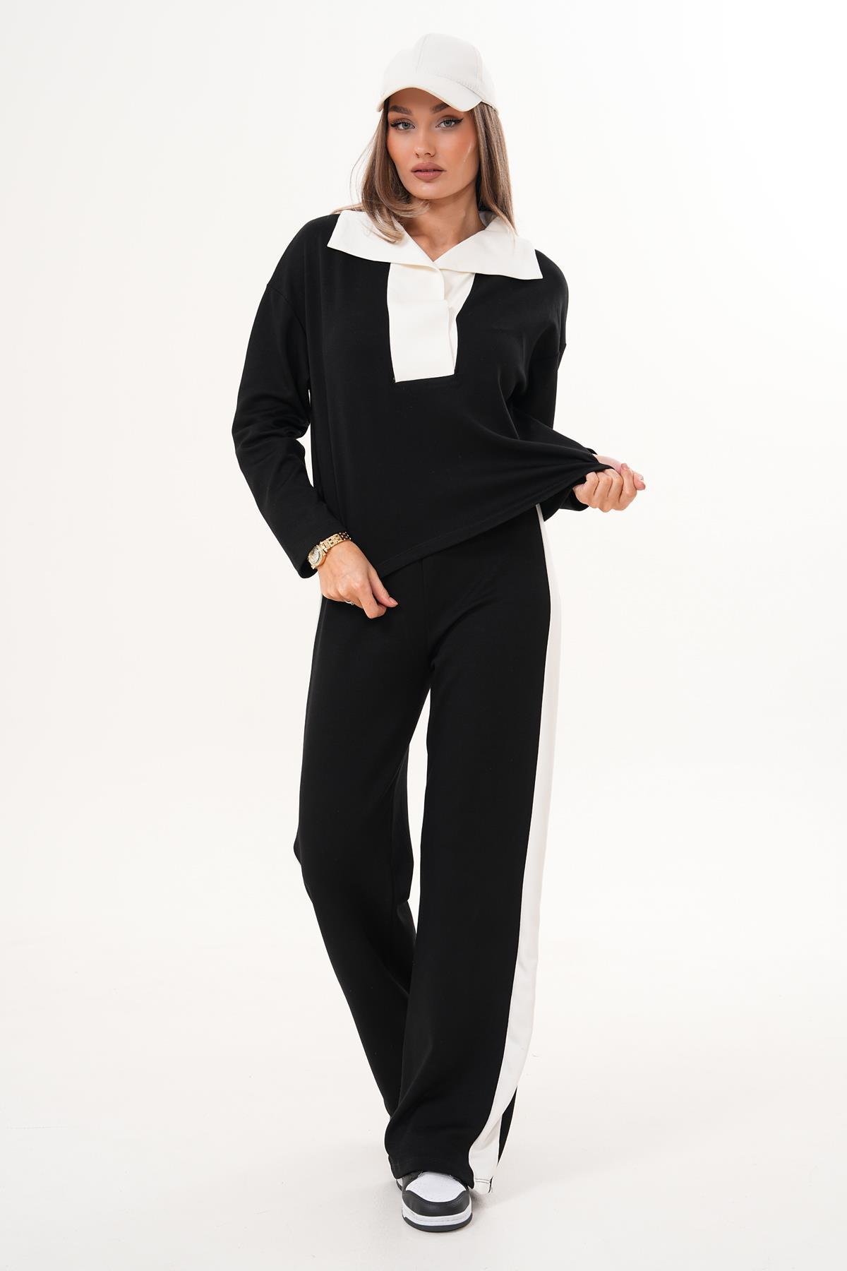 Kadın Pantolonlu Şerit Detaylı Takım 255359 -