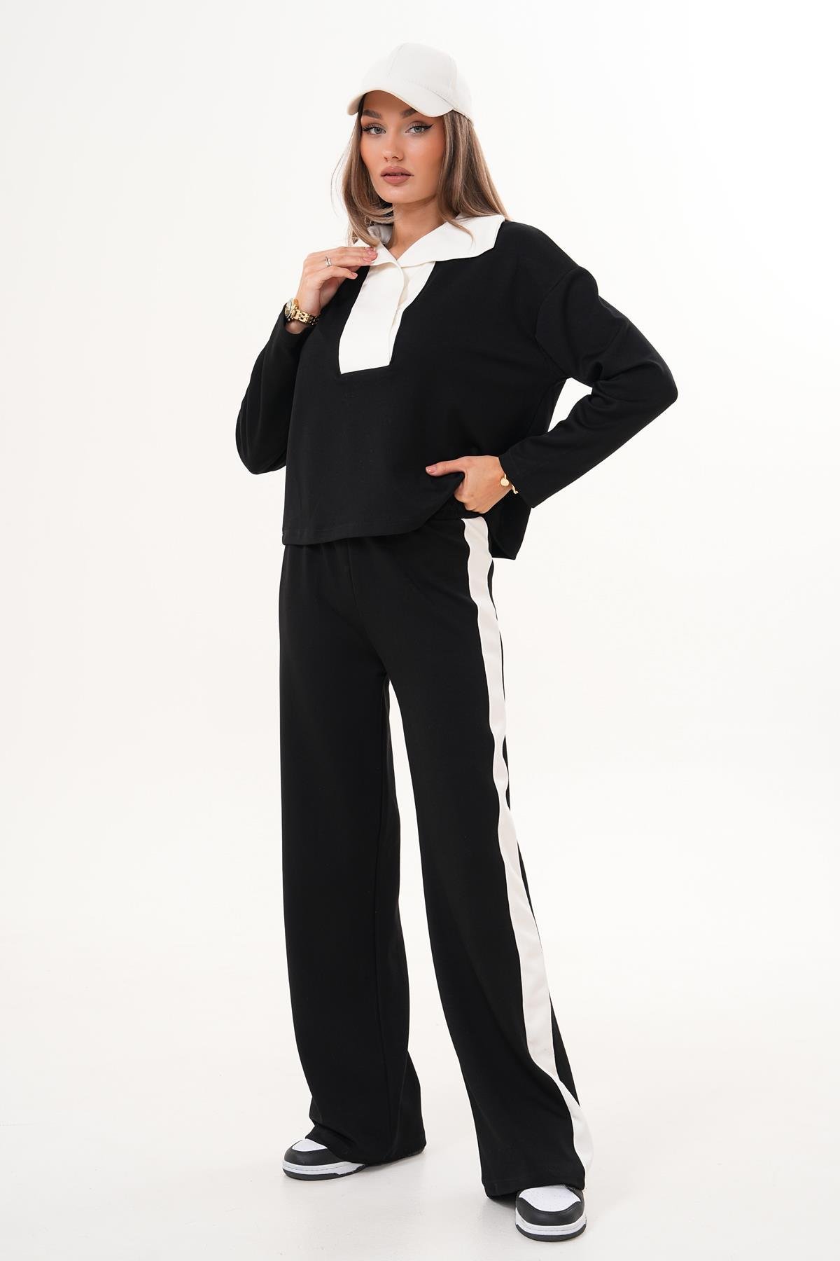 Kadın Pantolonlu Şerit Detaylı Takım 255359 -