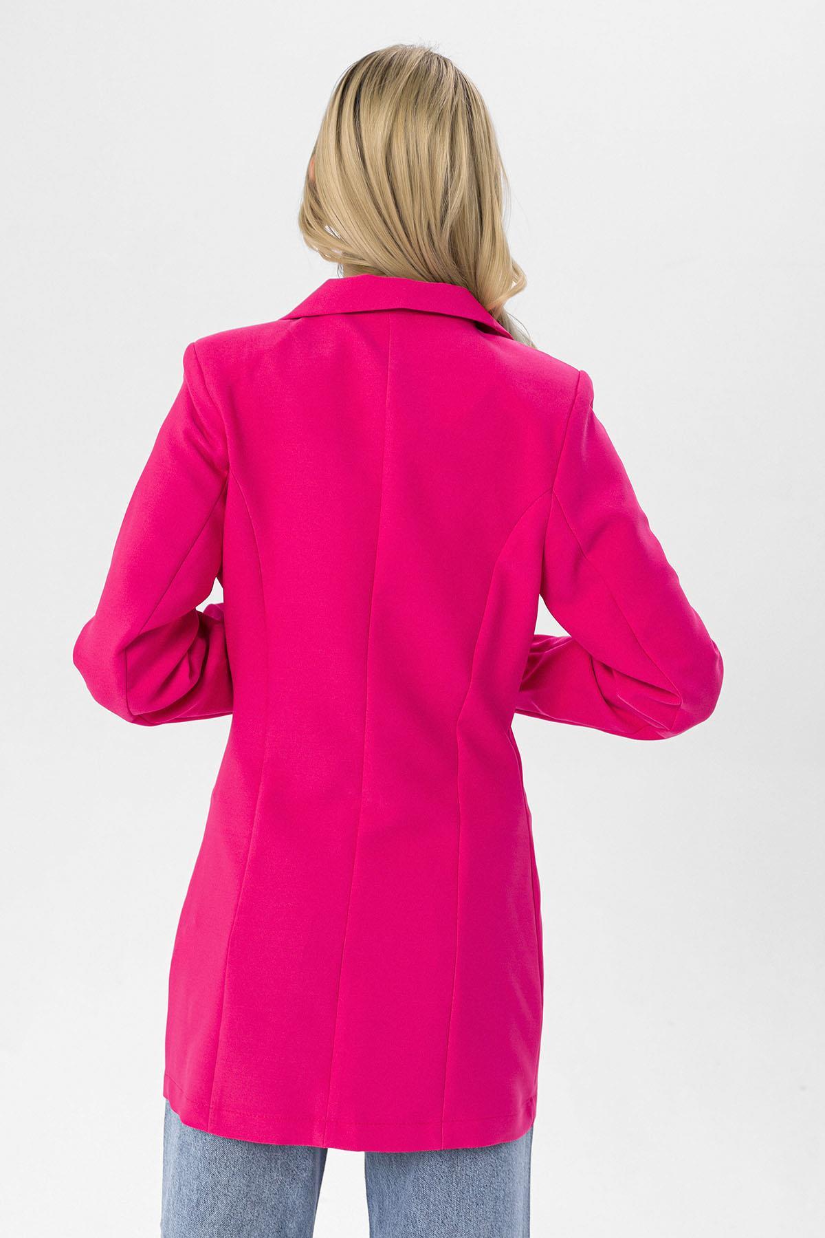 Kadın Tek Düğme Çift Cepli Blazer Ceket