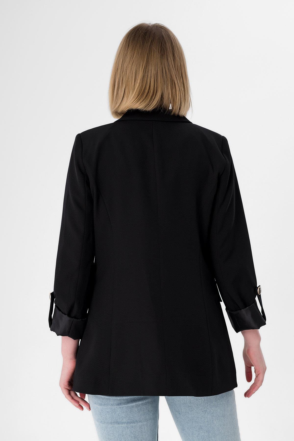 Kadın Tek Düğme Kapamalı Blazer Ceket