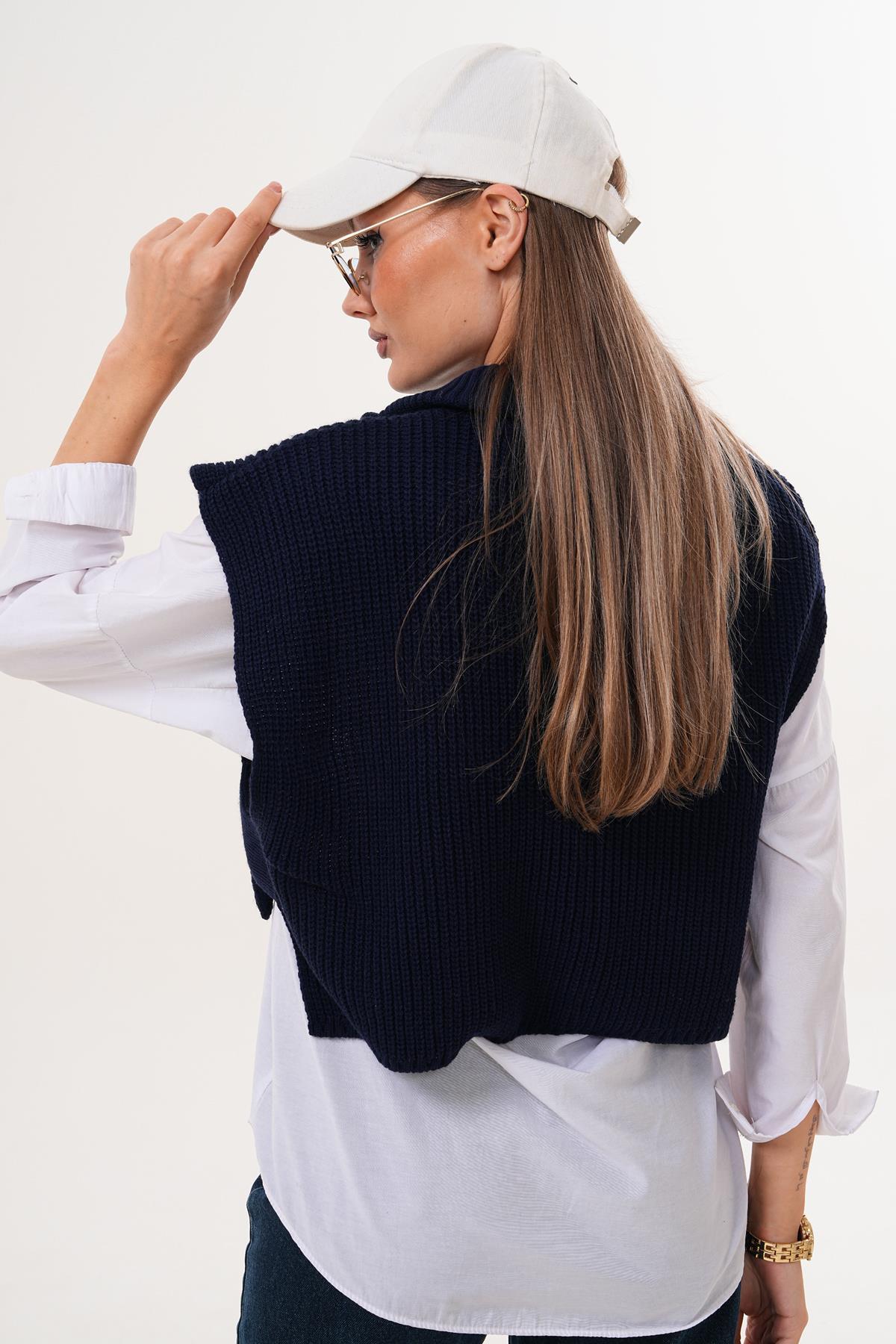 Kadın Yanı Açık Fermuar Detaylı Süveter 255163 -