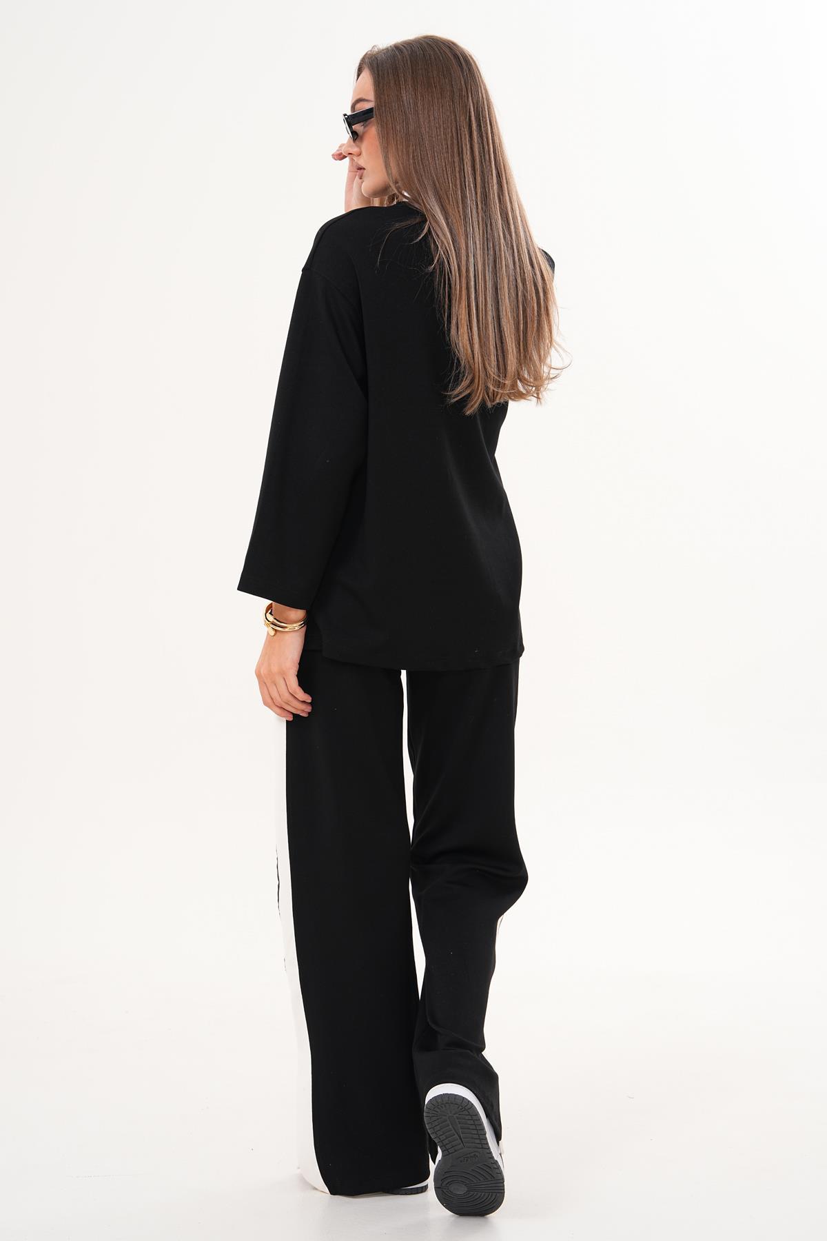 Kadın Yanları Şerit Detaylı Oversize Takım 255360 -