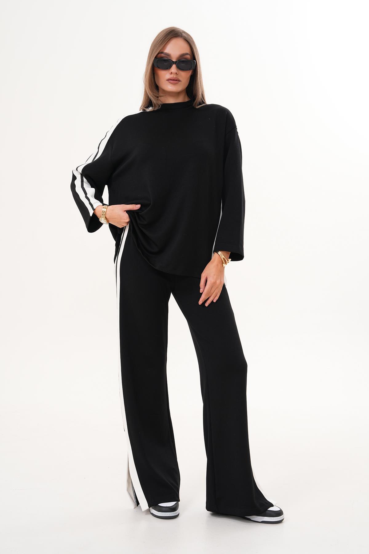 Kadın Yanları Şerit Detaylı Oversize Takım 255360 -