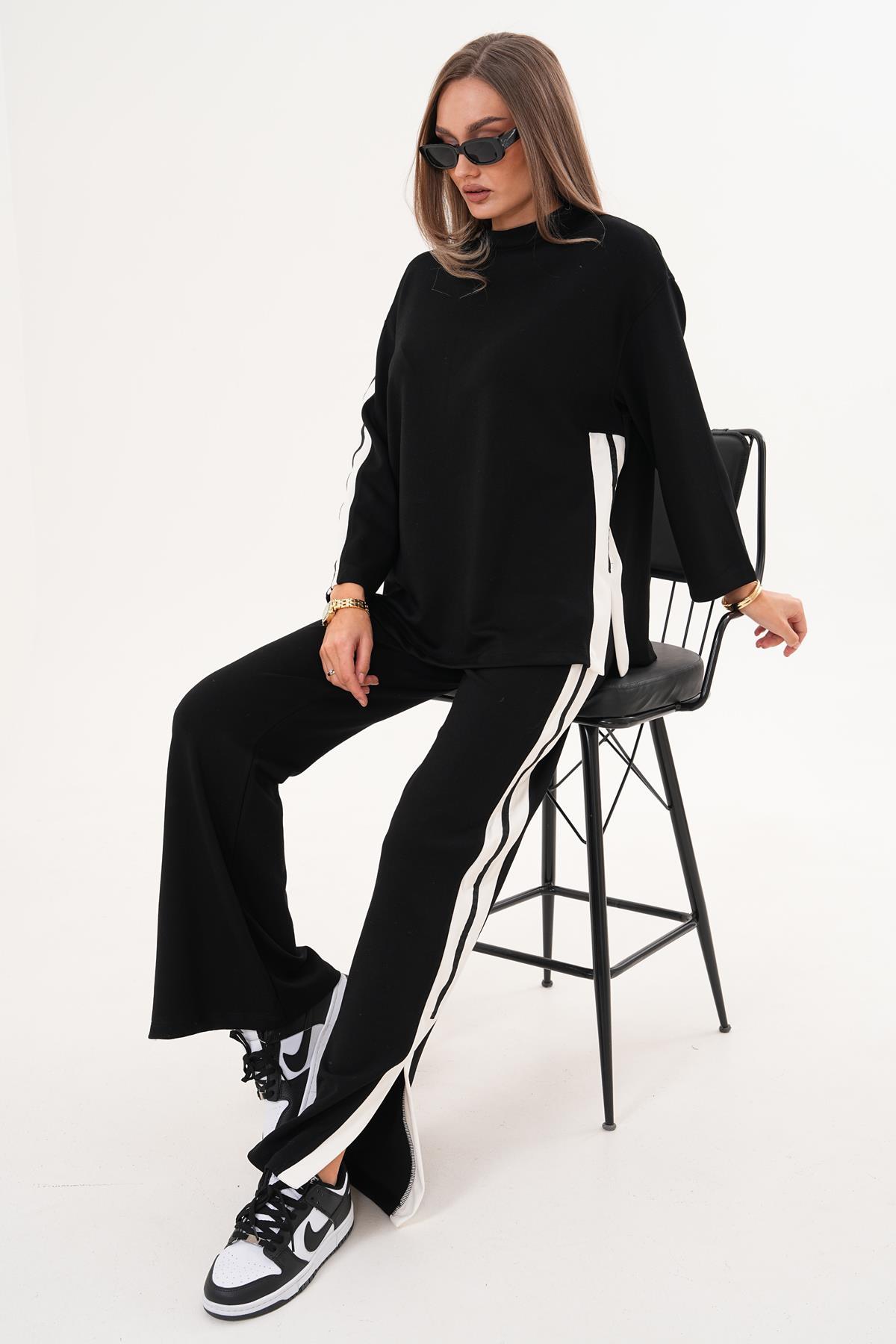 Kadın Yanları Şerit Detaylı Oversize Takım 255360 -