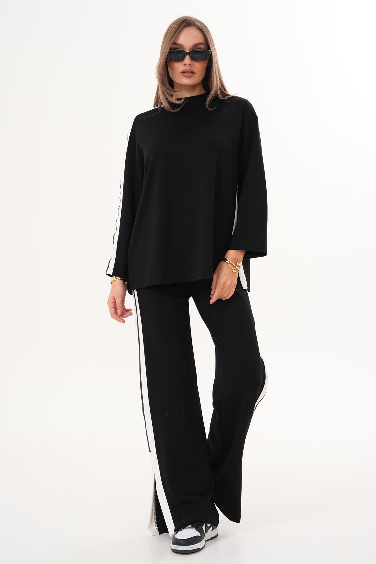 Kadın Yanları Şerit Detaylı Oversize Takım 255360 -
