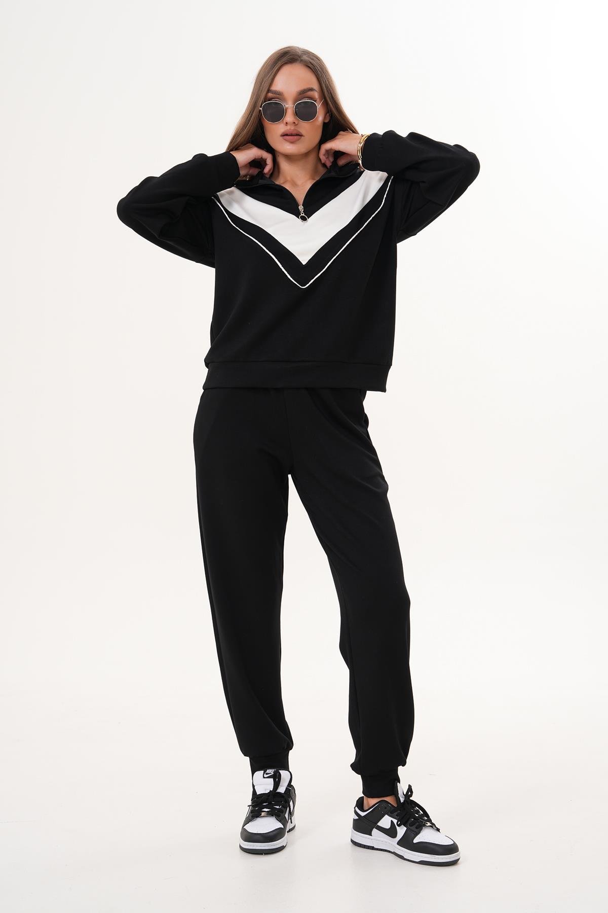 Kadın Yarım Fermuar Detaylı Eşofman Takım 255361 -