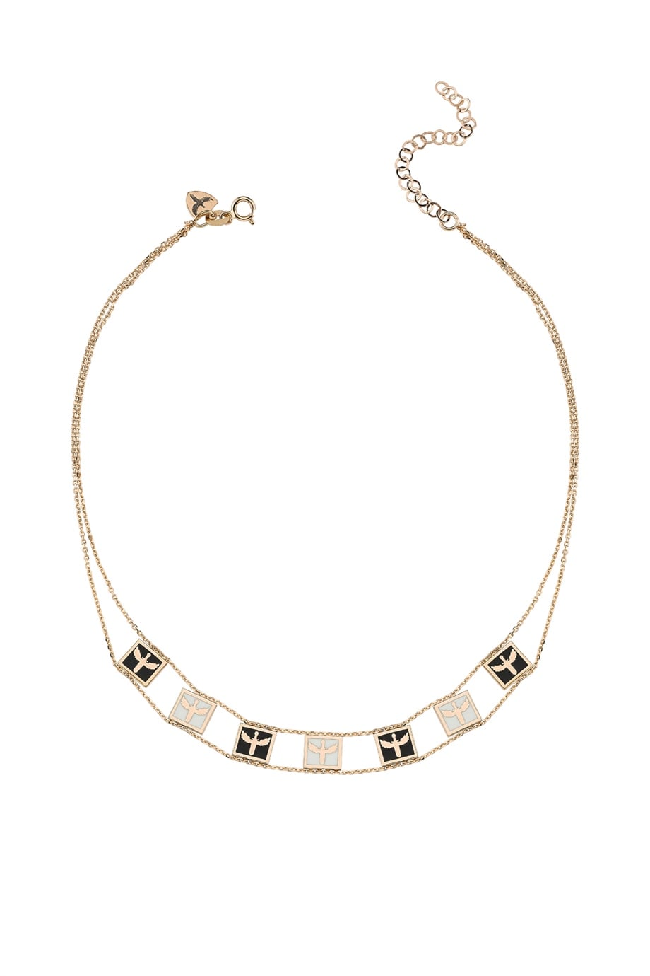 SİYAH BEYAZ MİNELİ MİKAİL MELEĞİ CHOKER