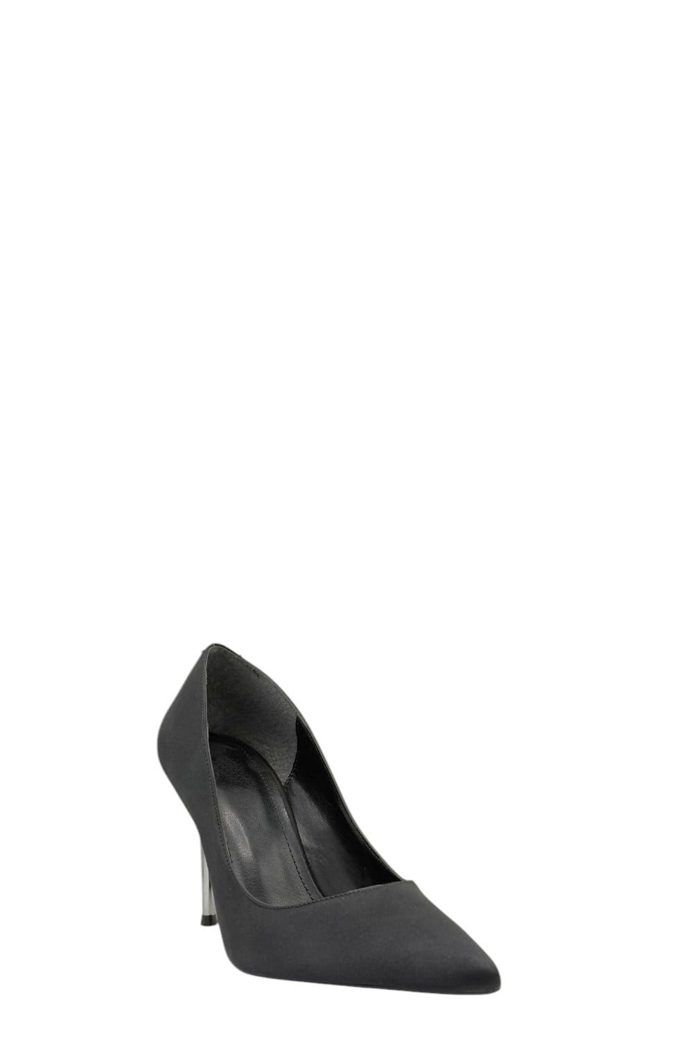 Siyah Saten Stiletto Kadın Ayakkabı