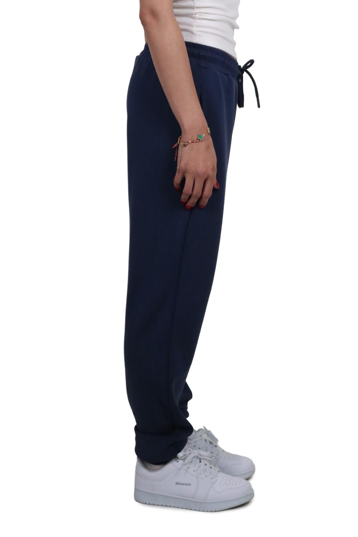 PantolonShinzone Kadın Modal Kumaş Cepli Lacivert Jogger Pantolon