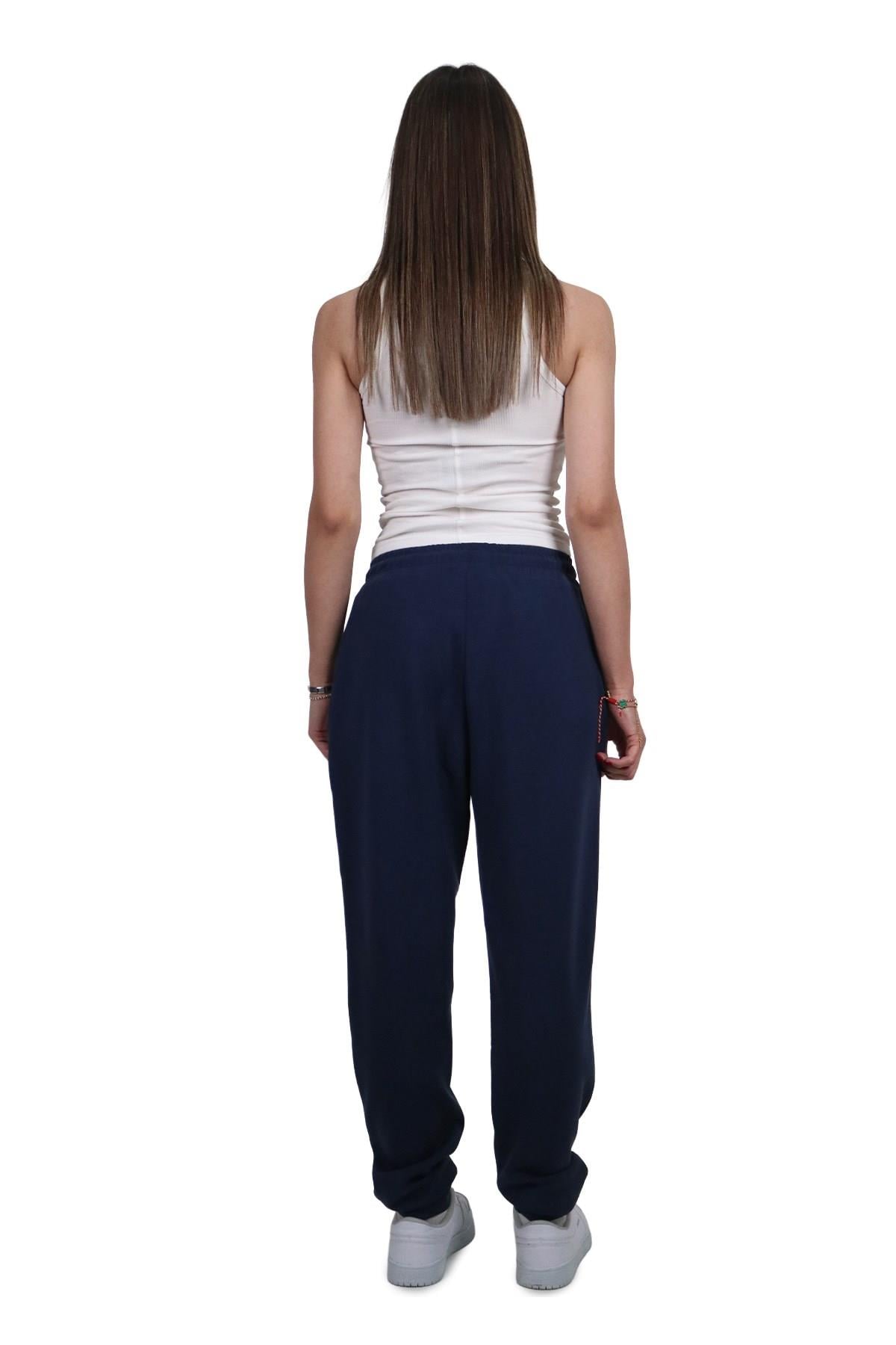 PantolonShinzone Kadın Modal Kumaş Cepli Lacivert Jogger Pantolon