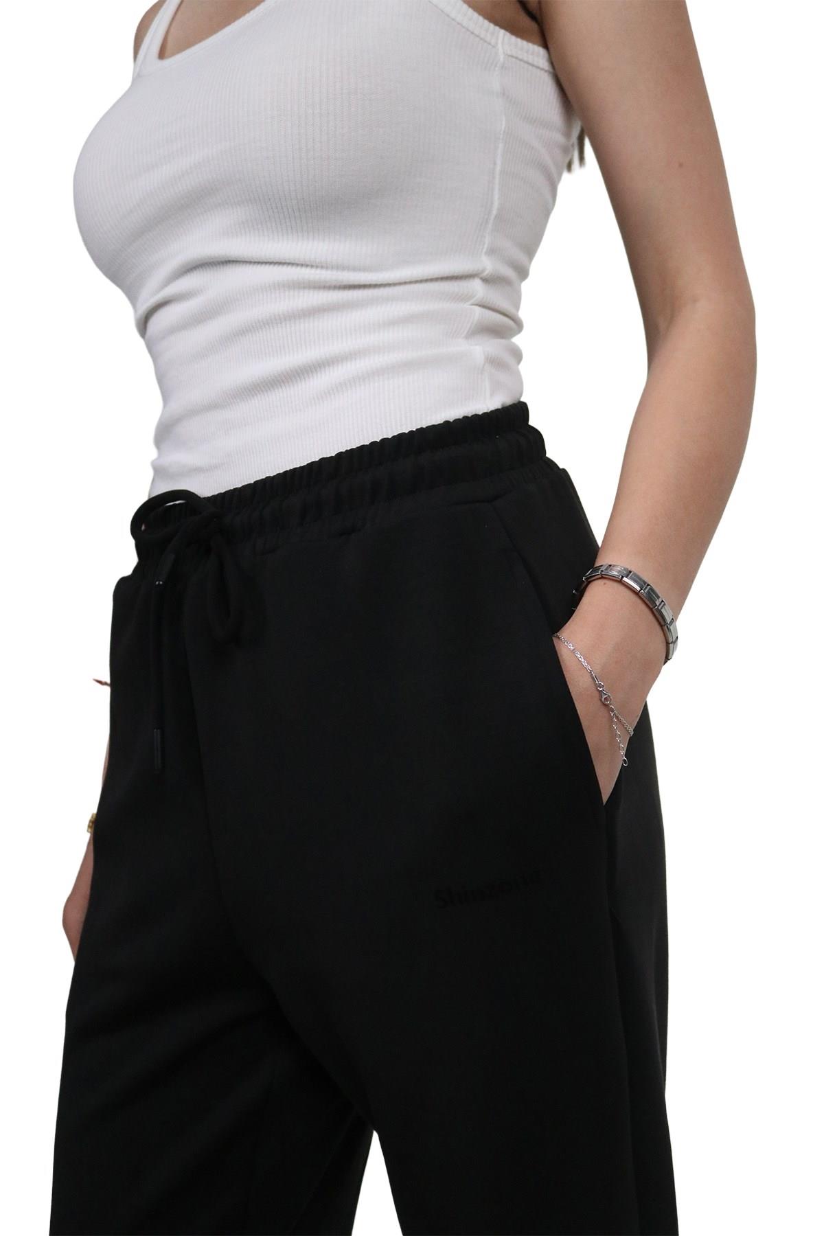 PantolonShinzone Kadın Modal Kumaş Cepli Siyah Jogger Pantolon