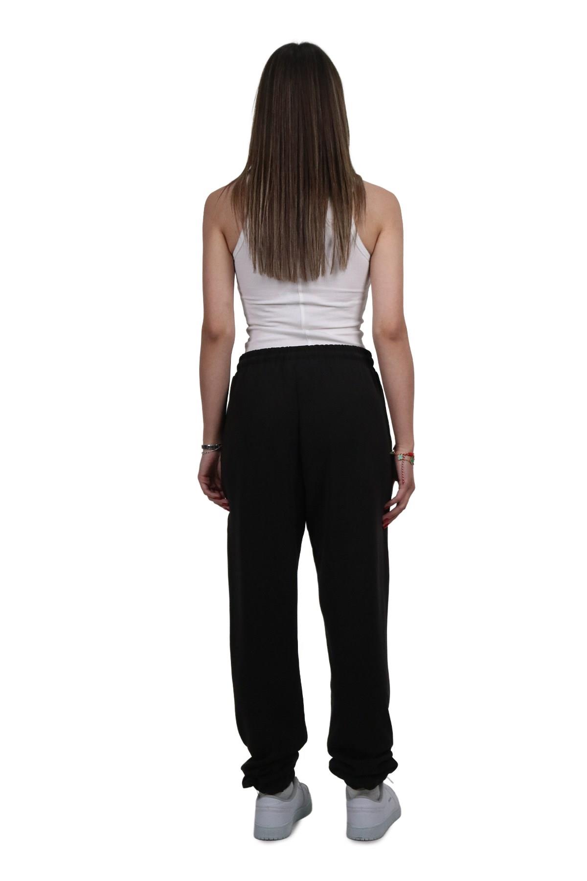 PantolonShinzone Kadın Modal Kumaş Lastikli Paça Siyah Jogger Pantolon