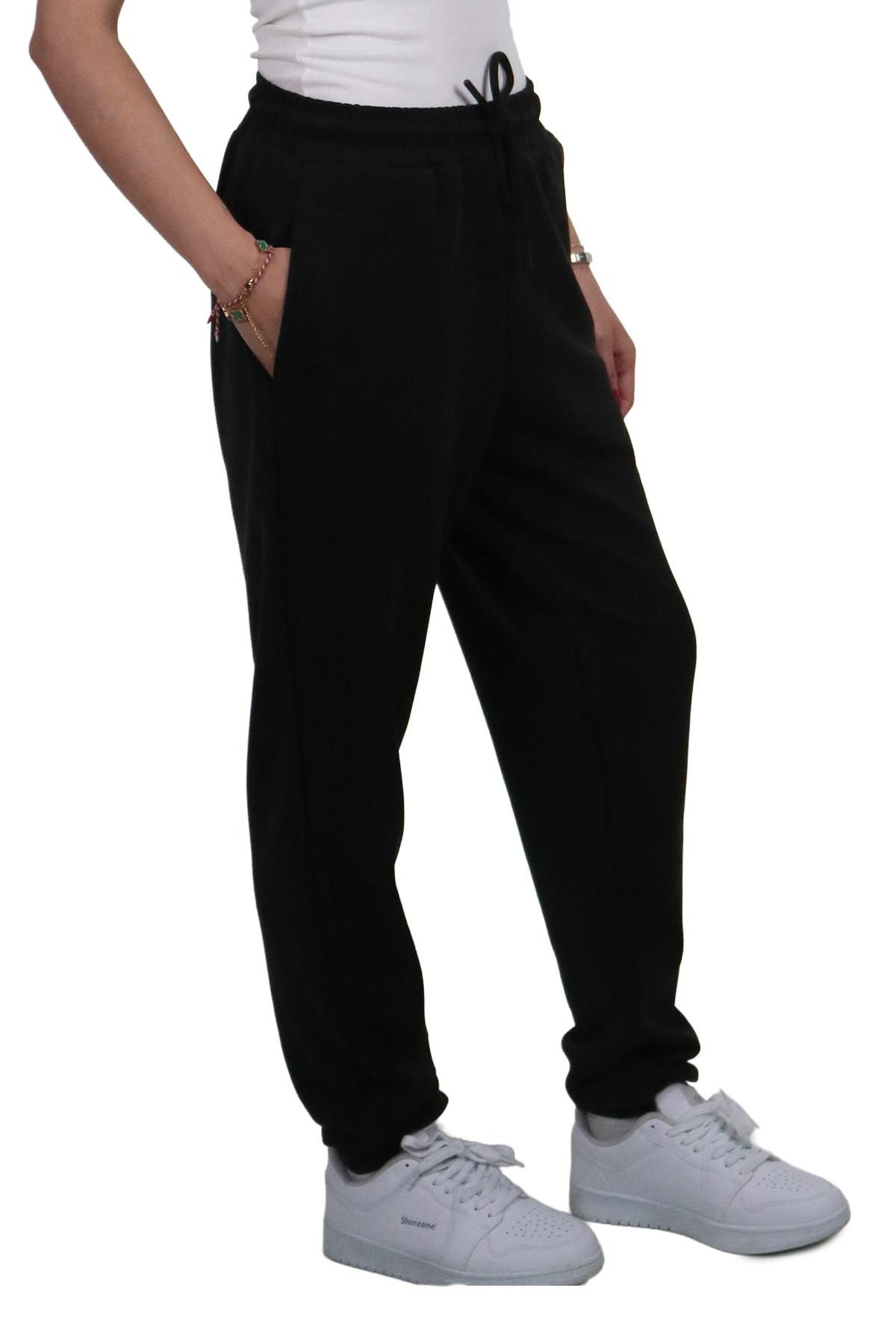 PantolonShinzone Kadın Modal Kumaş Siyah Jogger Pantolon
