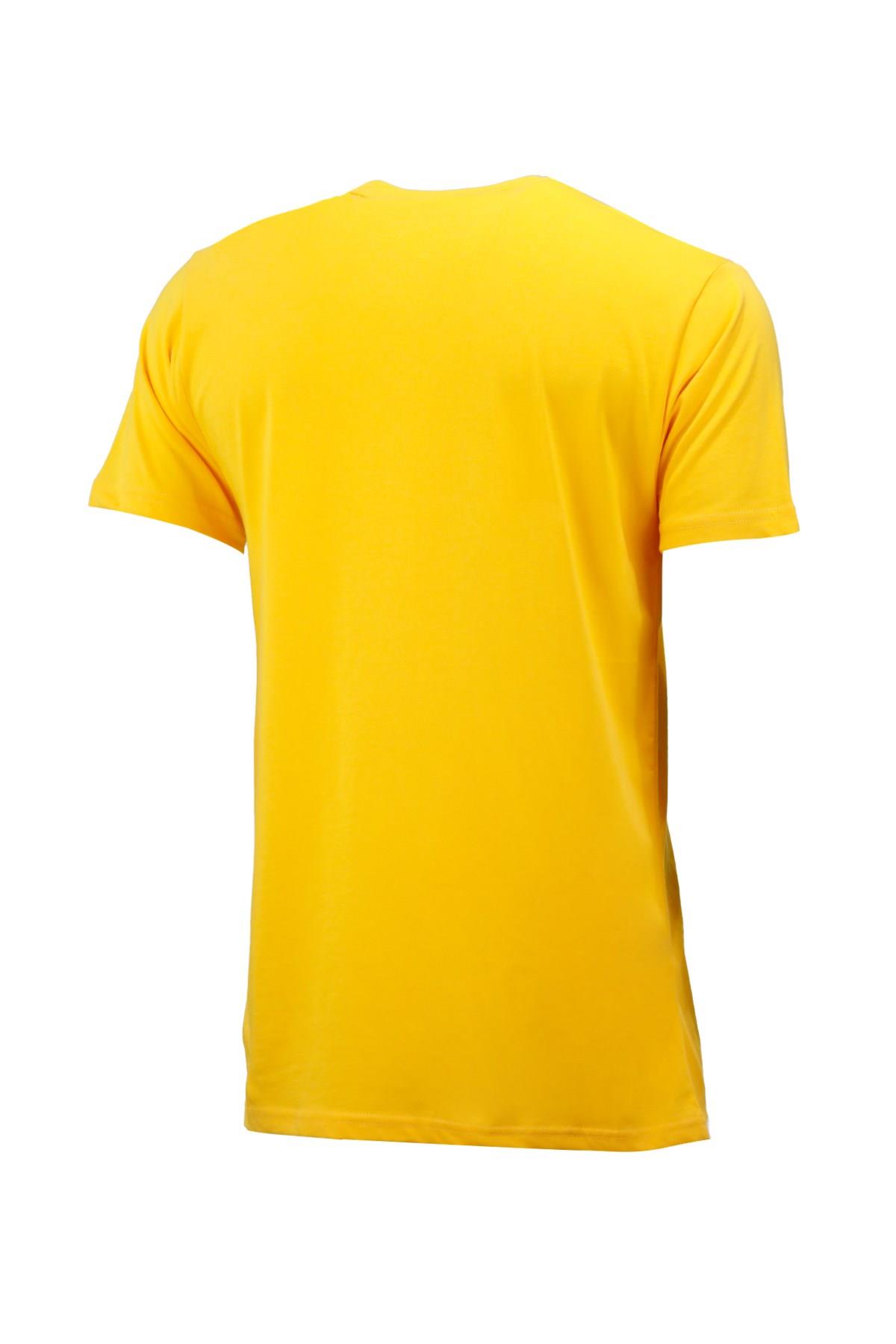 T-ShirtShinzoneErkek Bisiklet Yaka Mevsimlik Adventure Baskılı Standart Fit Sarı T-Shirt
