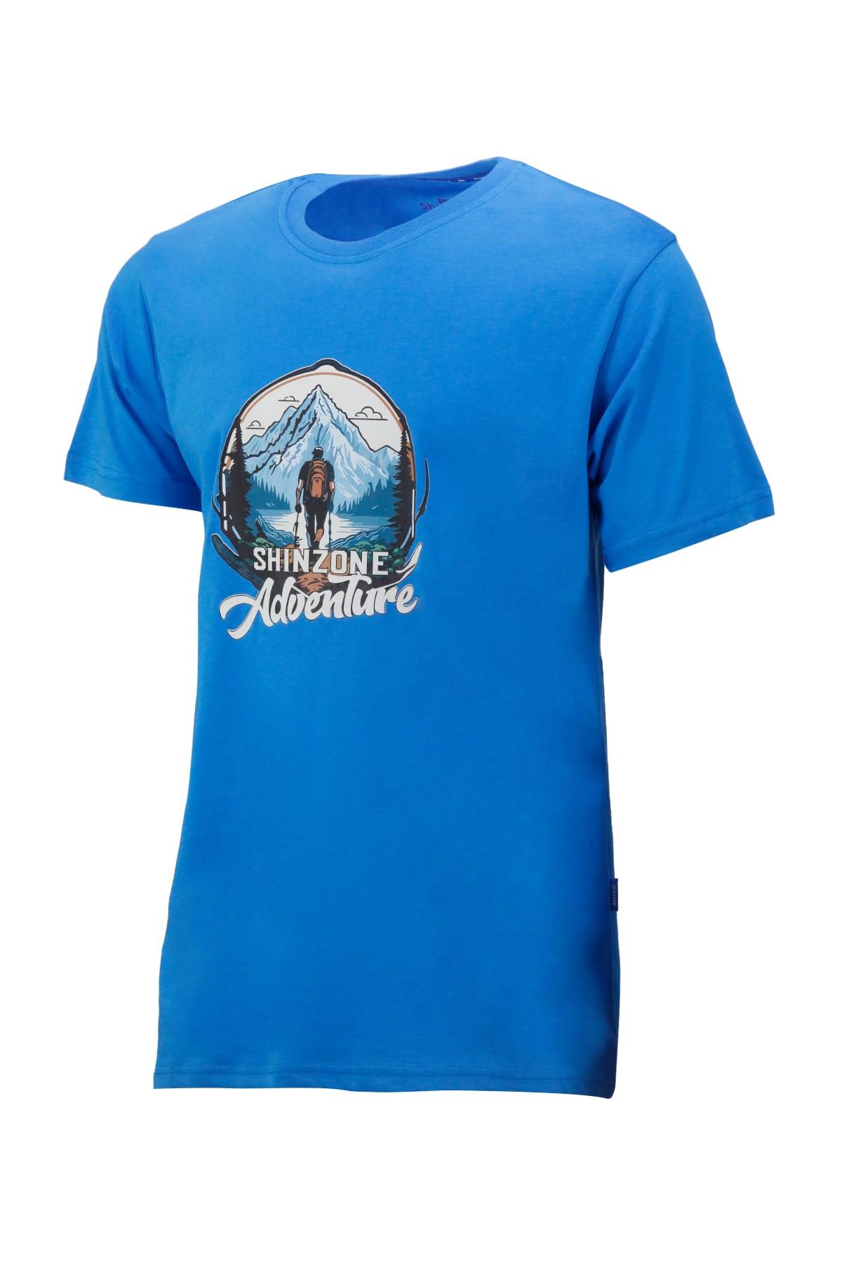 T-ShirtShinzoneErkek Bisiklet Yaka Mevsimlik Adventure Baskılı Standart Fit Royal T-Shirt