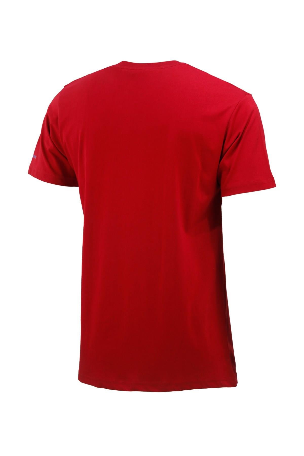 T-ShirtShinzoneErkek Bisiklet Yaka Mevsimlik Göğüs Baskılı Standart Fit Bordo T-Shirt