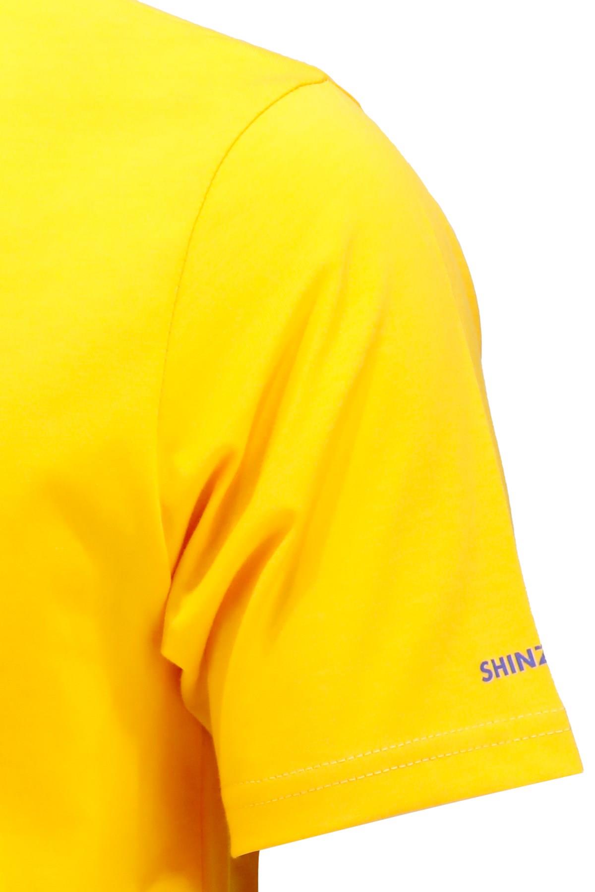 T-ShirtShinzoneErkek Bisiklet Yaka Mevsimlik Göğüs Baskılı Standart Fit Sarı T-Shirt