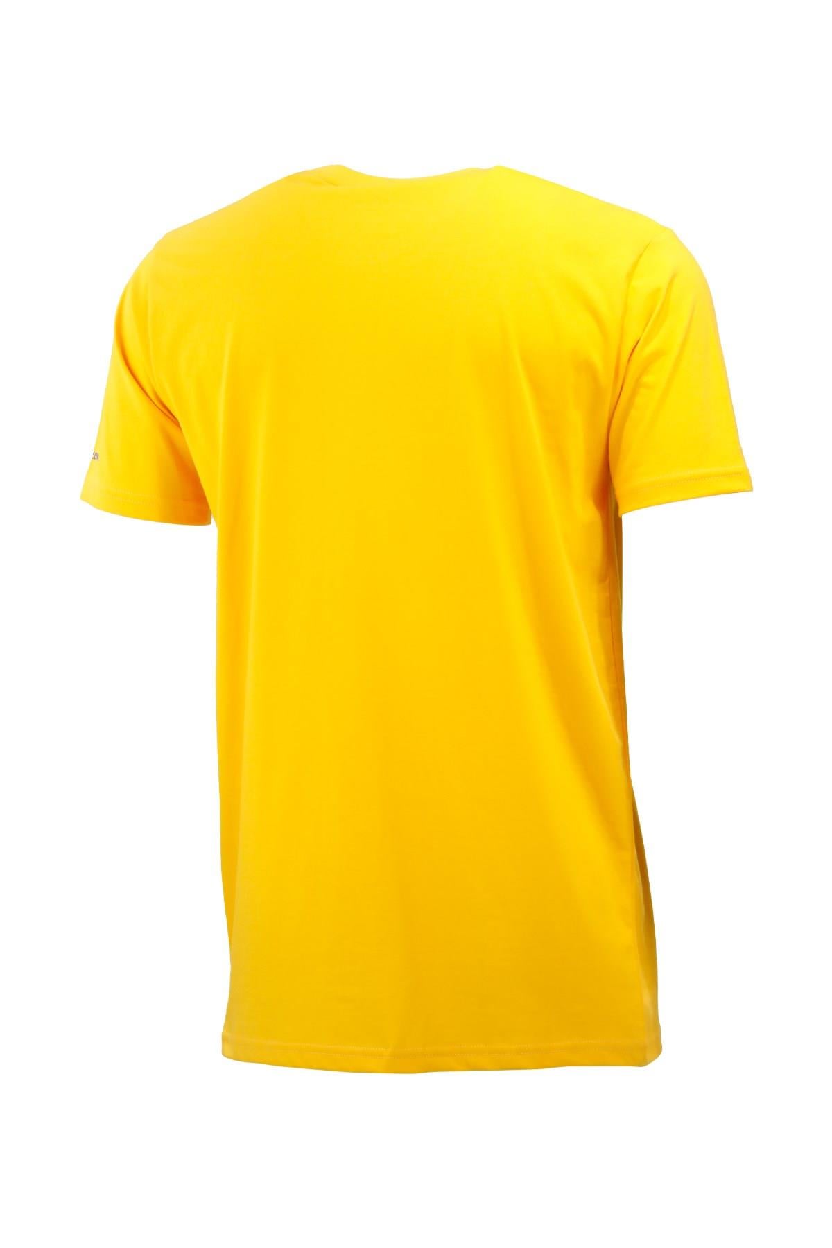 T-ShirtShinzoneErkek Bisiklet Yaka Mevsimlik Göğüs Baskılı Standart Fit Sarı T-Shirt