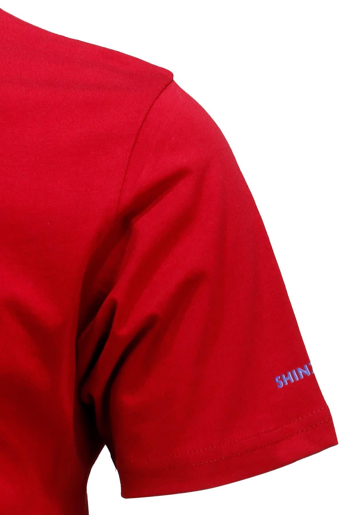 T-ShirtShinzoneErkek Bisiklet Yaka Mevsimlik Göğüs Baskılı Standart Fit Bordo T-Shirt