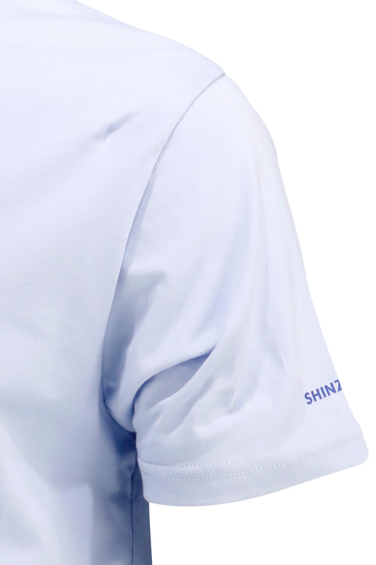 T-ShirtShinzoneErkek Bisiklet Yaka Mevsimlik Göğüs Baskılı Standart Fit Mavi T-Shirt