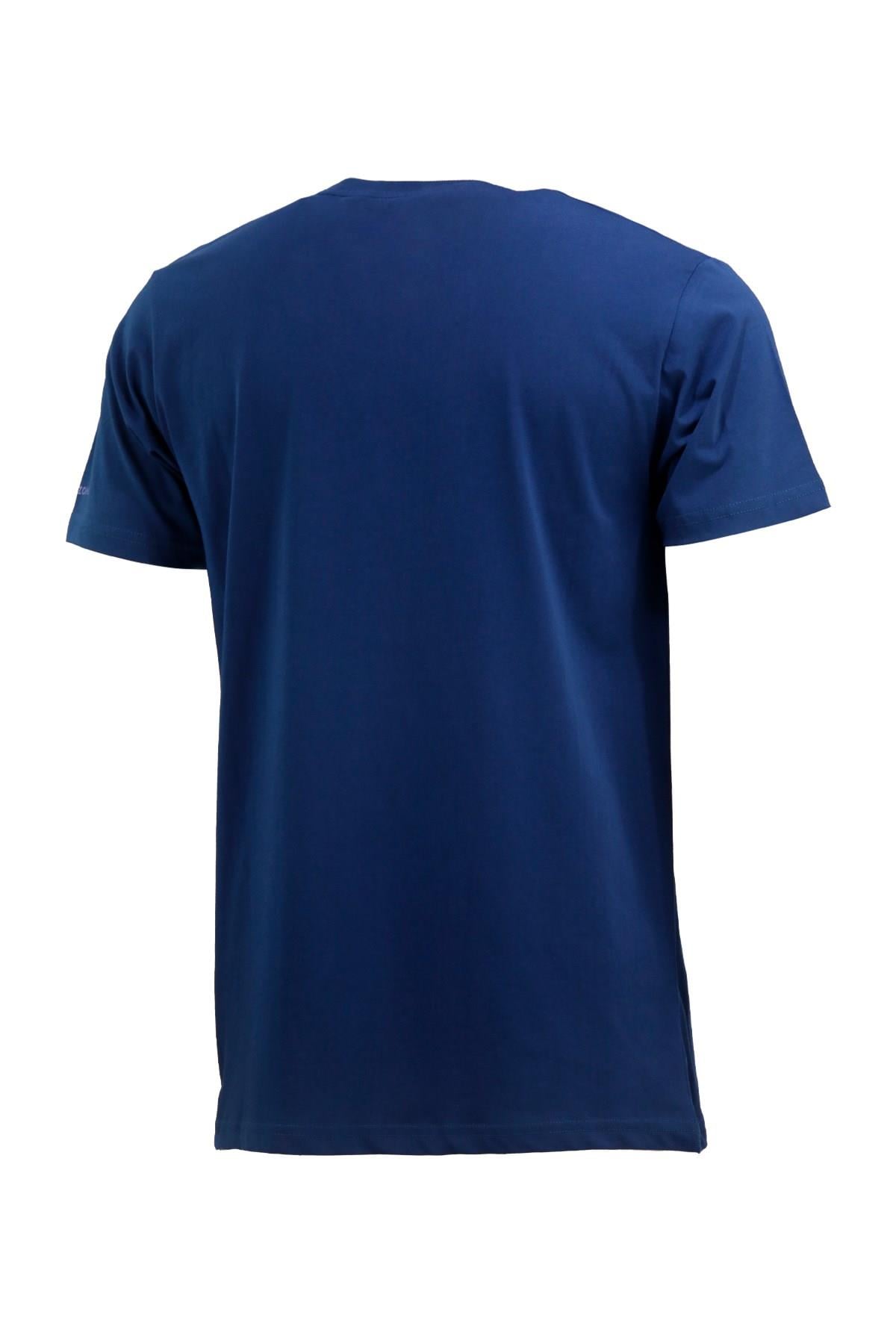 T-ShirtShinzoneErkek Bisiklet Yaka Mevsimlik Göğüs Baskılı Standart Fit İndigo T-Shirt