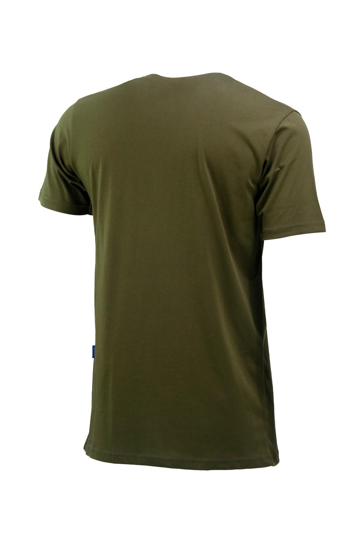 T-ShirtShinzoneErkek Bisiklet Yaka Mevsimlik Göğüs Baskılı Standart Fit Haki T-Shirt
