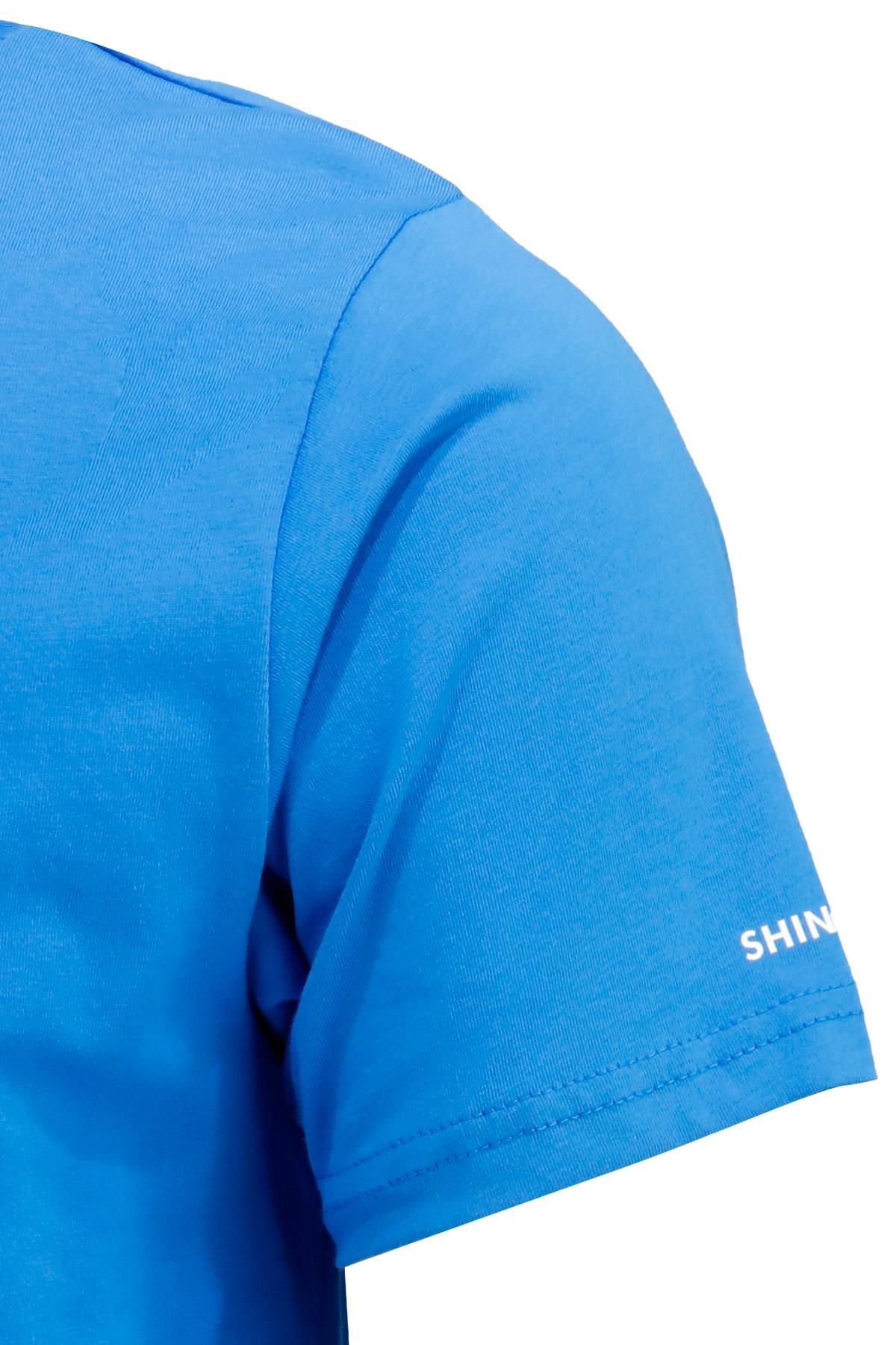 T-ShirtShinzoneErkek Bisiklet Yaka Mevsimlik Göğüs Baskılı Standart Fit Royal T-Shirt