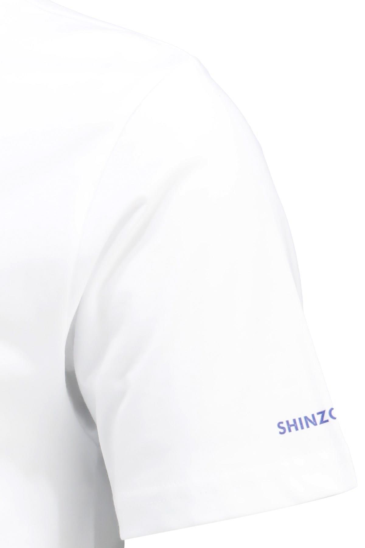 T-ShirtShinzoneErkek Bisiklet Yaka Mevsimlik Göğüs Baskılı Standart Fit Beyaz T-Shirt