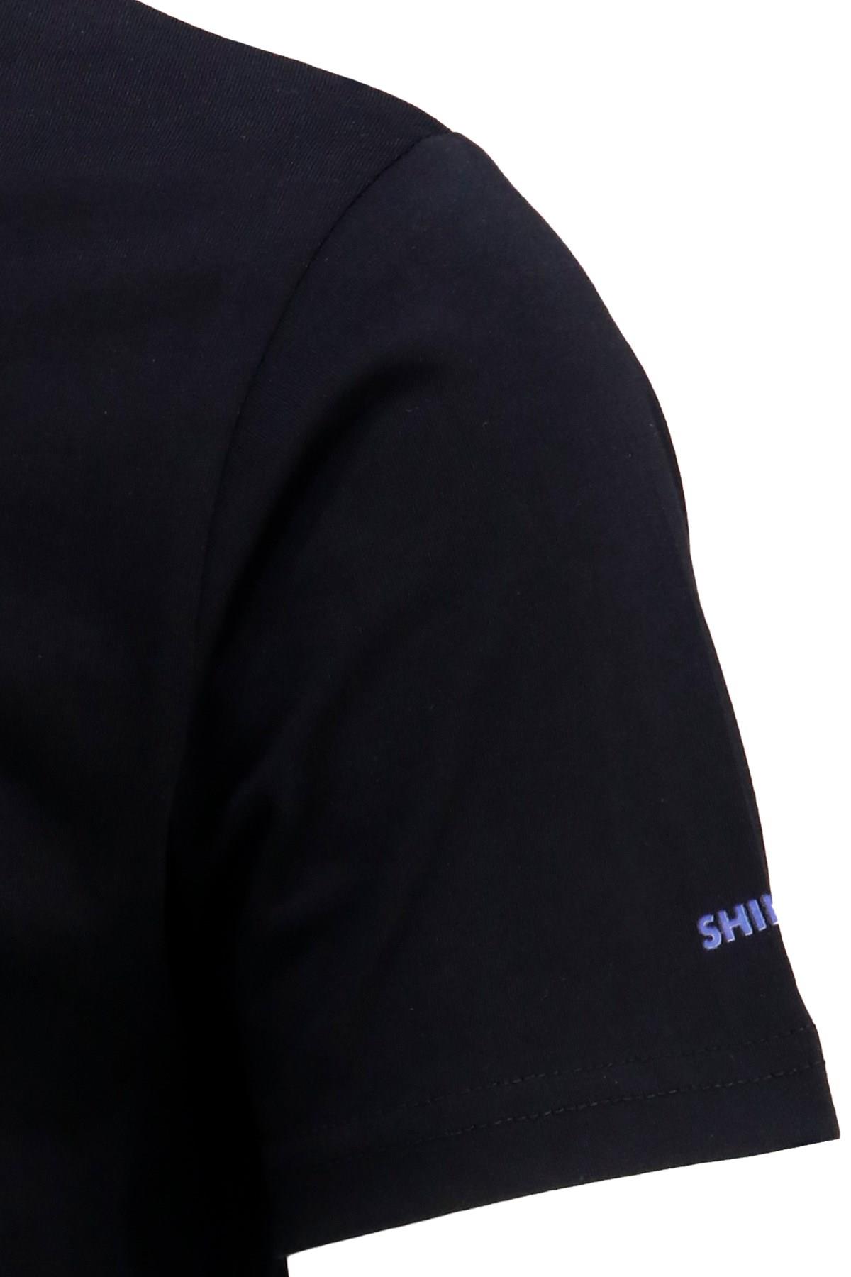 T-ShirtShinzoneErkek Bisiklet Yaka Mevsimlik Göğüs Baskılı Standart Fit Siyah T-Shirt