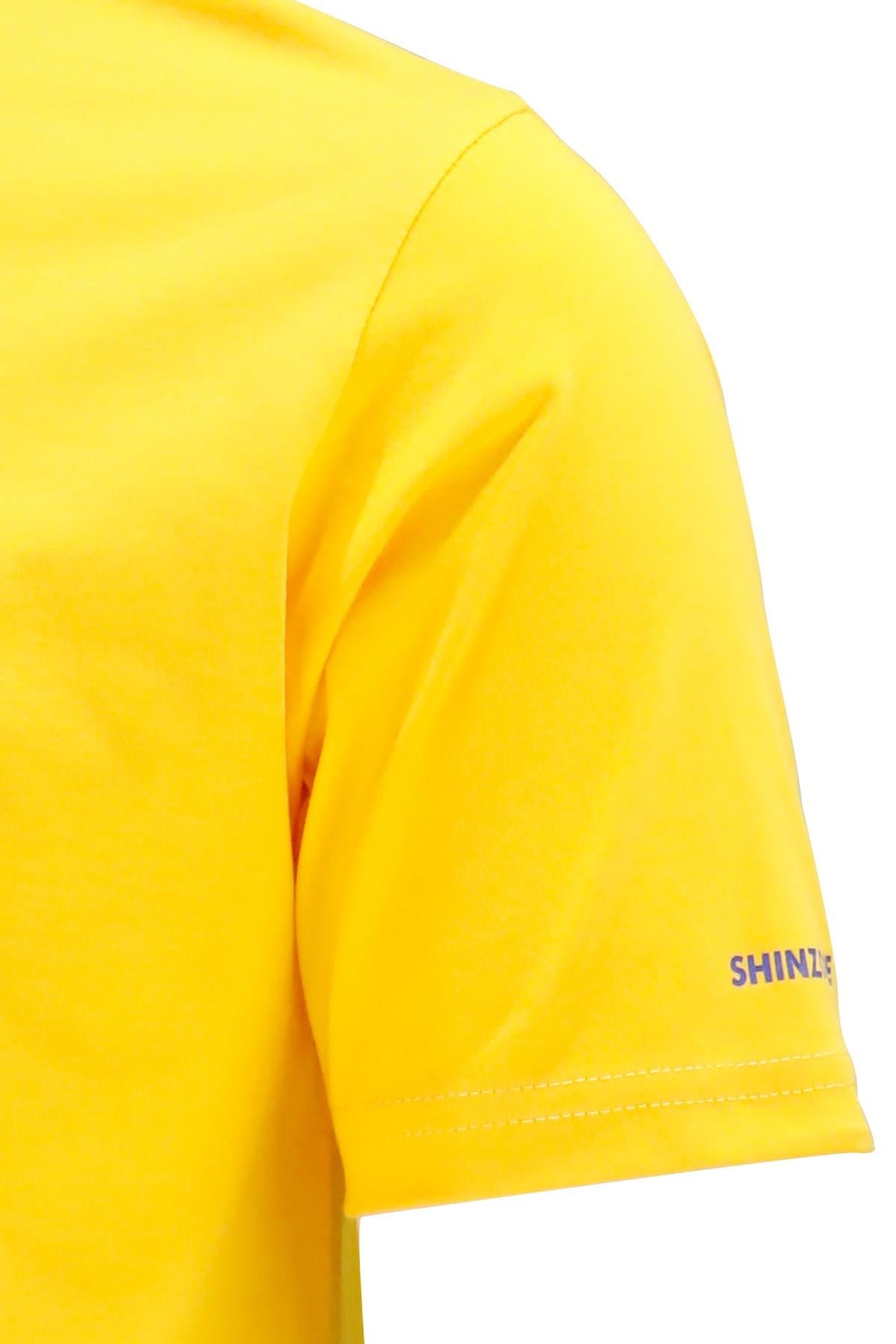 T-ShirtShinzoneErkek Bisiklet Yaka Standart Fit Bot Göğüs Baskılı Sarı T-Shirt