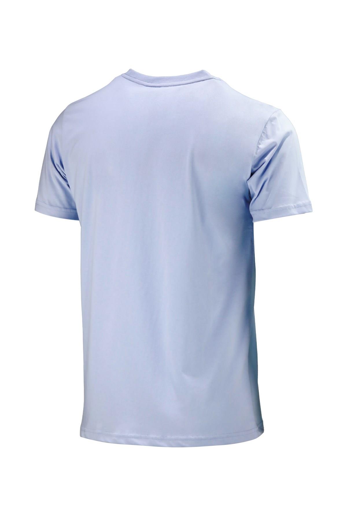 T-ShirtShinzoneErkek Bisiklet Yaka Standart Fit Bot Göğüs Baskılı Mavi T-Shirt