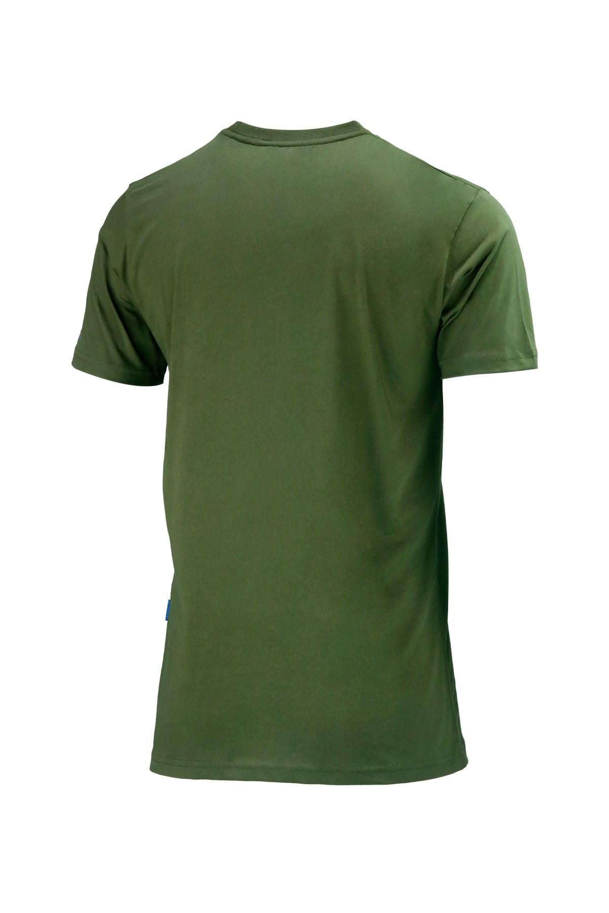 T-ShirtShinzoneErkek Bisiklet Yaka Standart Fit Bot Göğüs Baskılı Haki T-Shirt